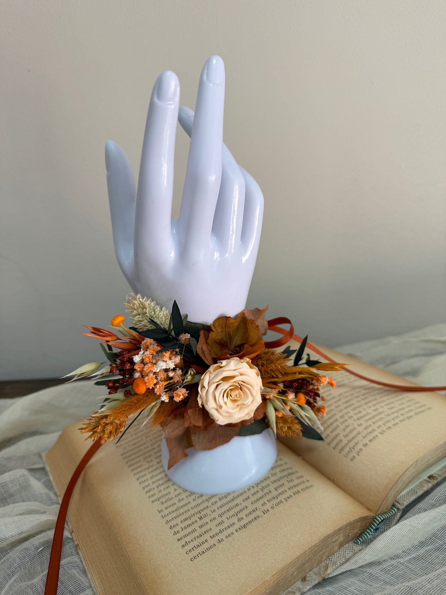 Terracotta & Green Wedding Bouquet – Boho Dried Flower Bridal Bouquet