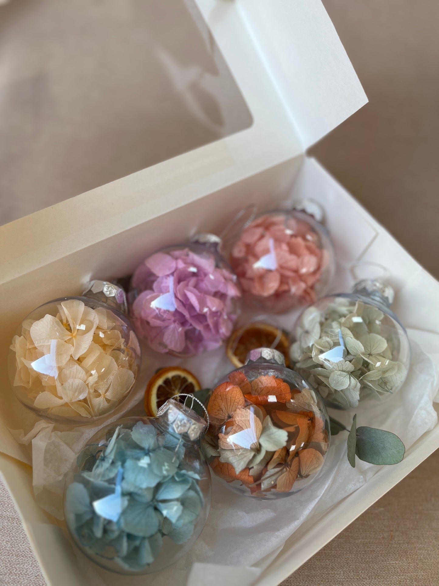Christmas ornaments Pastel Hydrangea filling