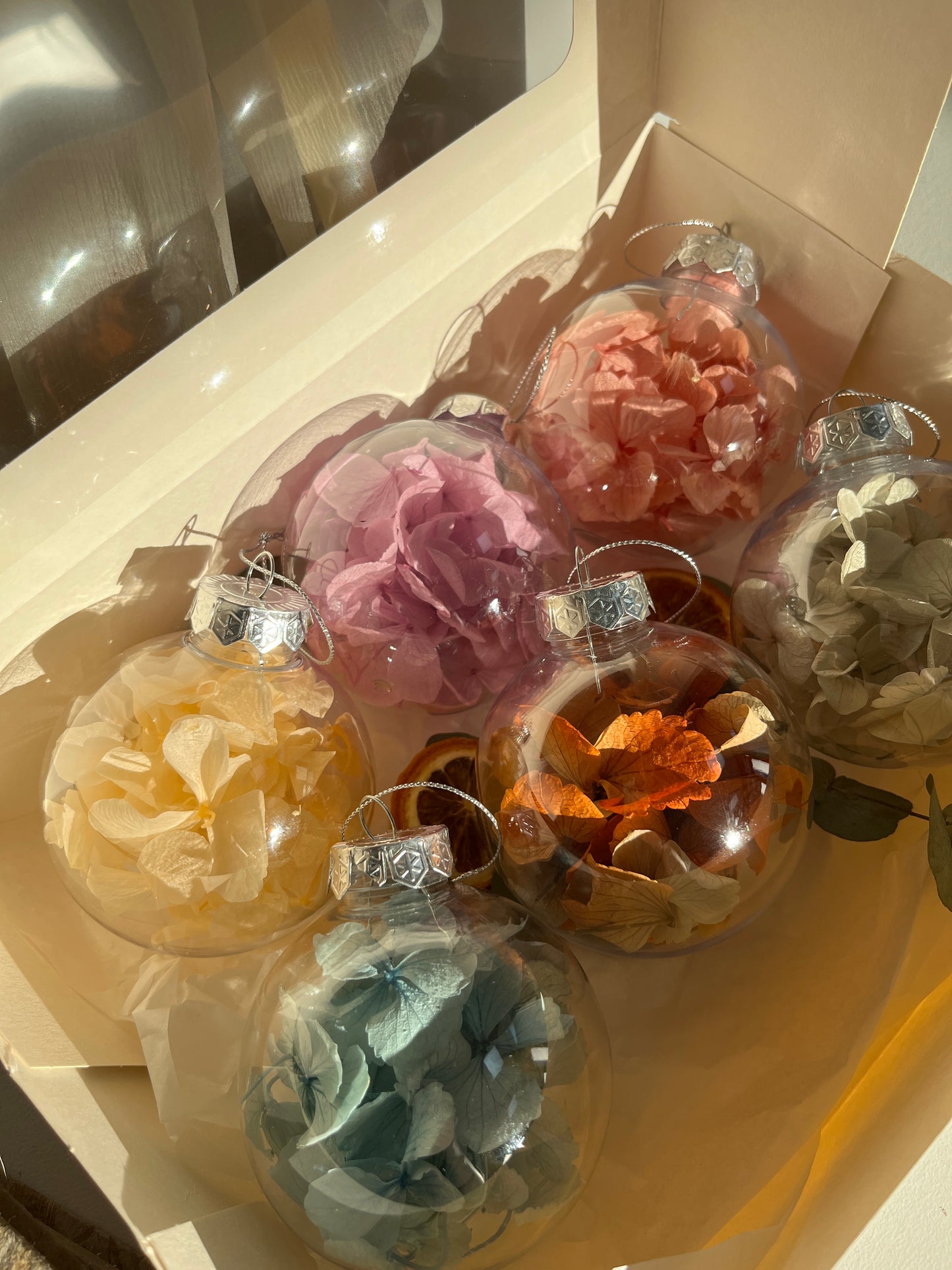 Christmas ornaments Pastel Hydrangea filling