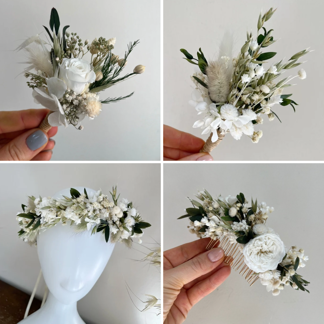 White Peony & Rose Cascading Wedding Bouquet – Elegant Greenery Bridal Bouquet