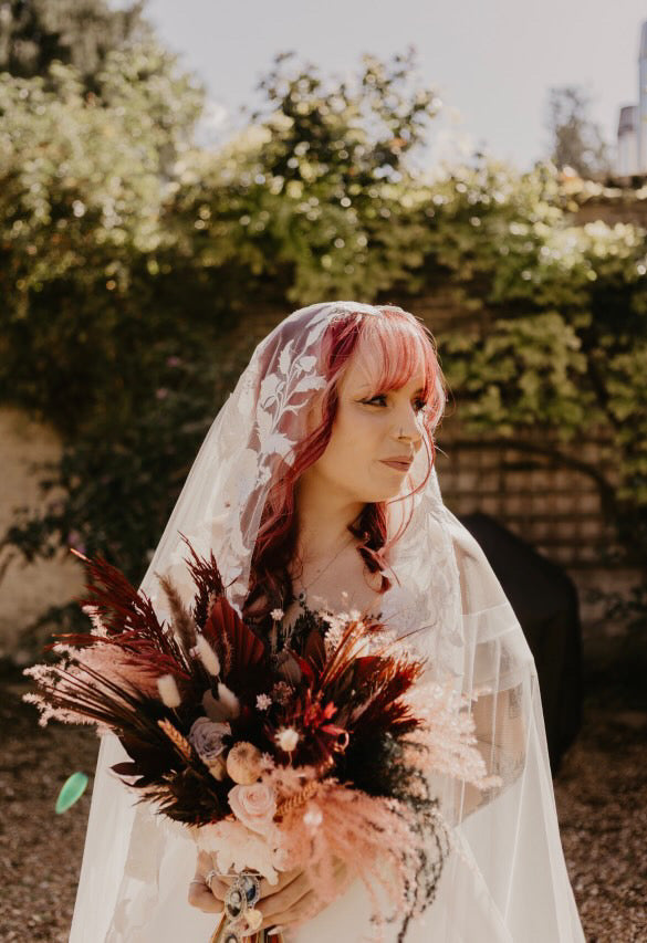 Burgundy and Mauve Moody Wedding Flowers