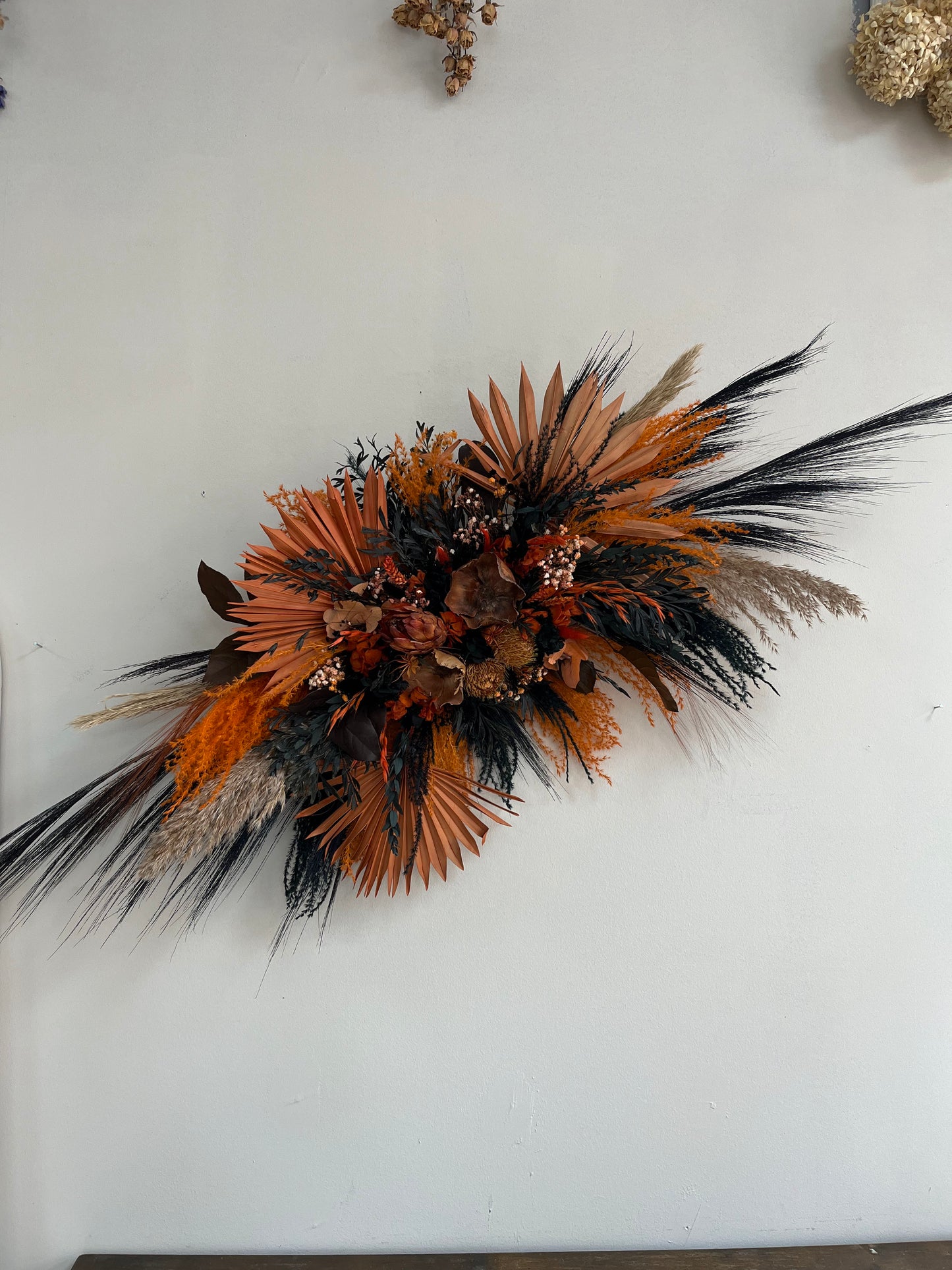 Rust Black Dried Flower Bridal Bouquet – Halloween Wedding Bouquet