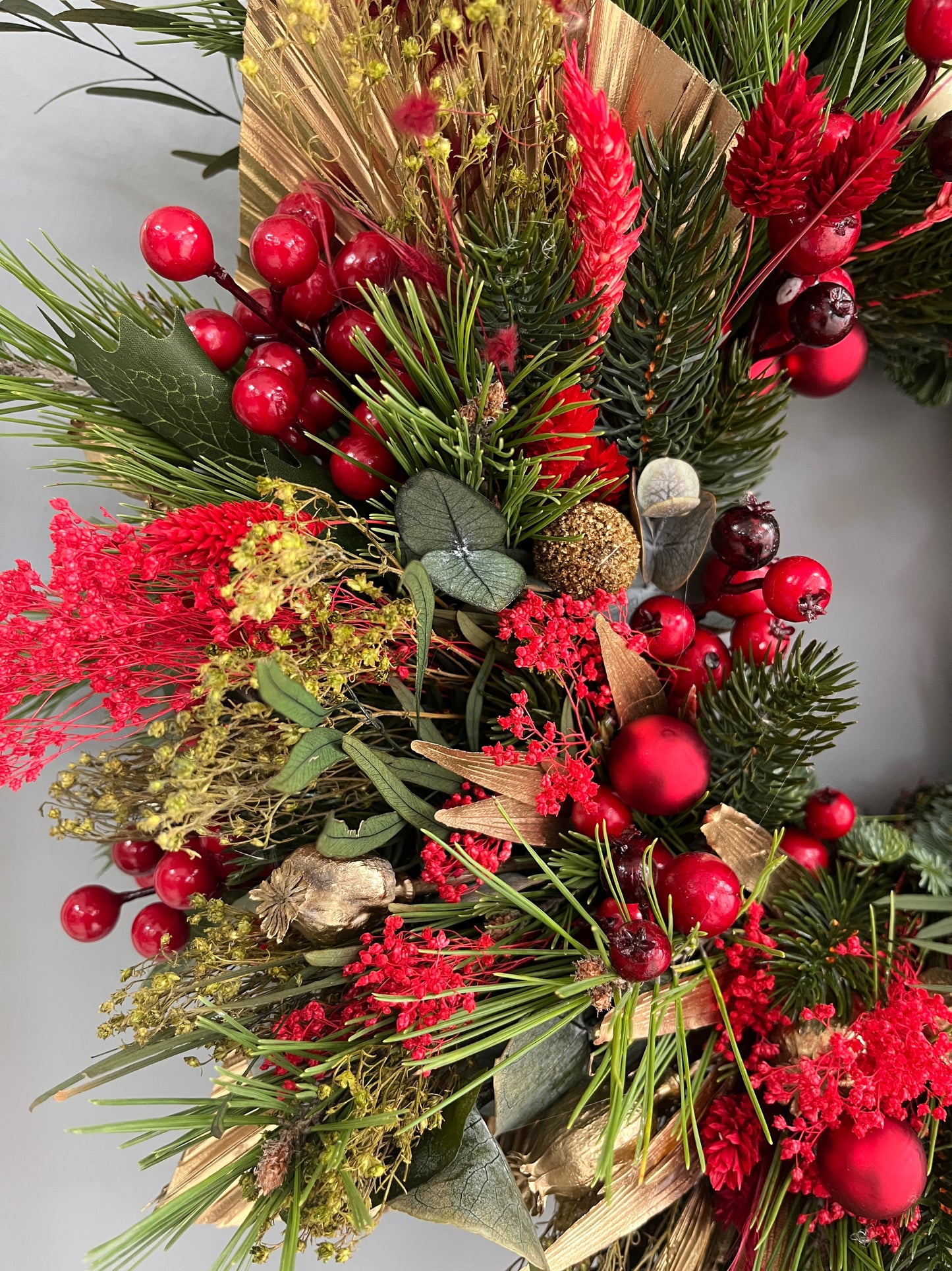 Red & Gold Christmas wreath