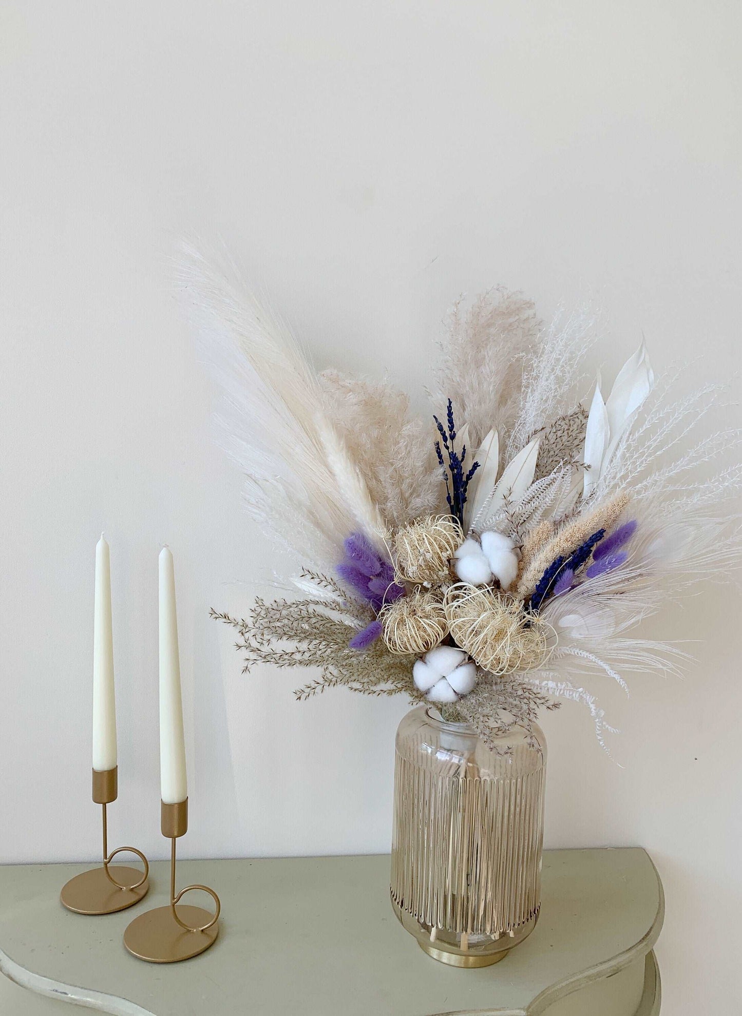 Dried Bouquet, Lavender and White dried Bouquet,Boho Interior Bouquet, Boho Home Decor, Dried flower arrangement , Forever flowers