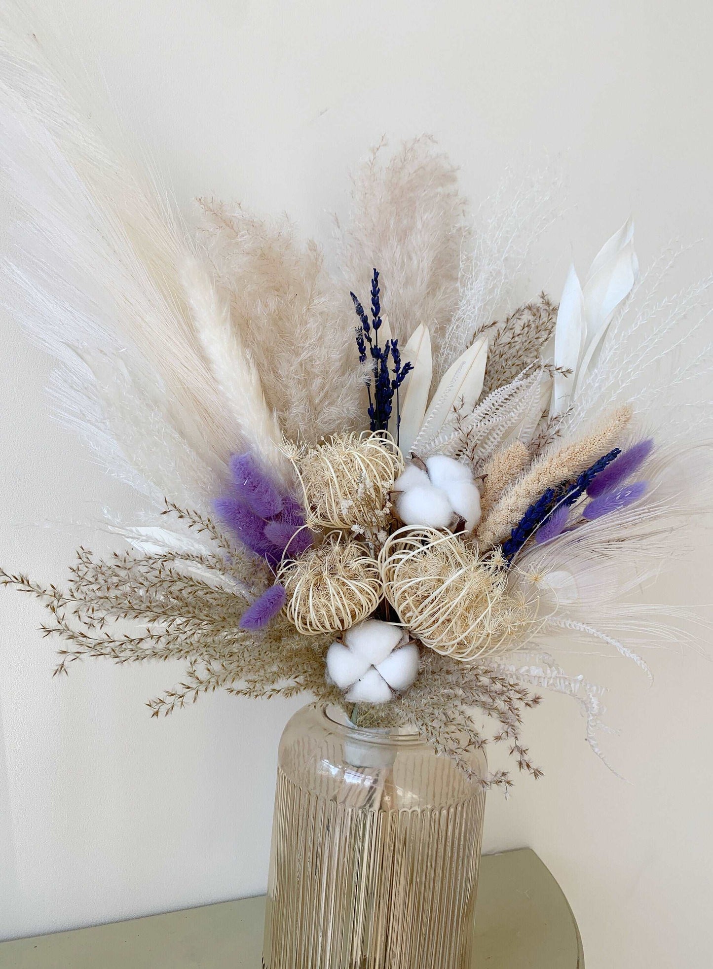 Dried Bouquet, Lavender and White dried Bouquet,Boho Interior Bouquet, Boho Home Decor, Dried flower arrangement , Forever flowers