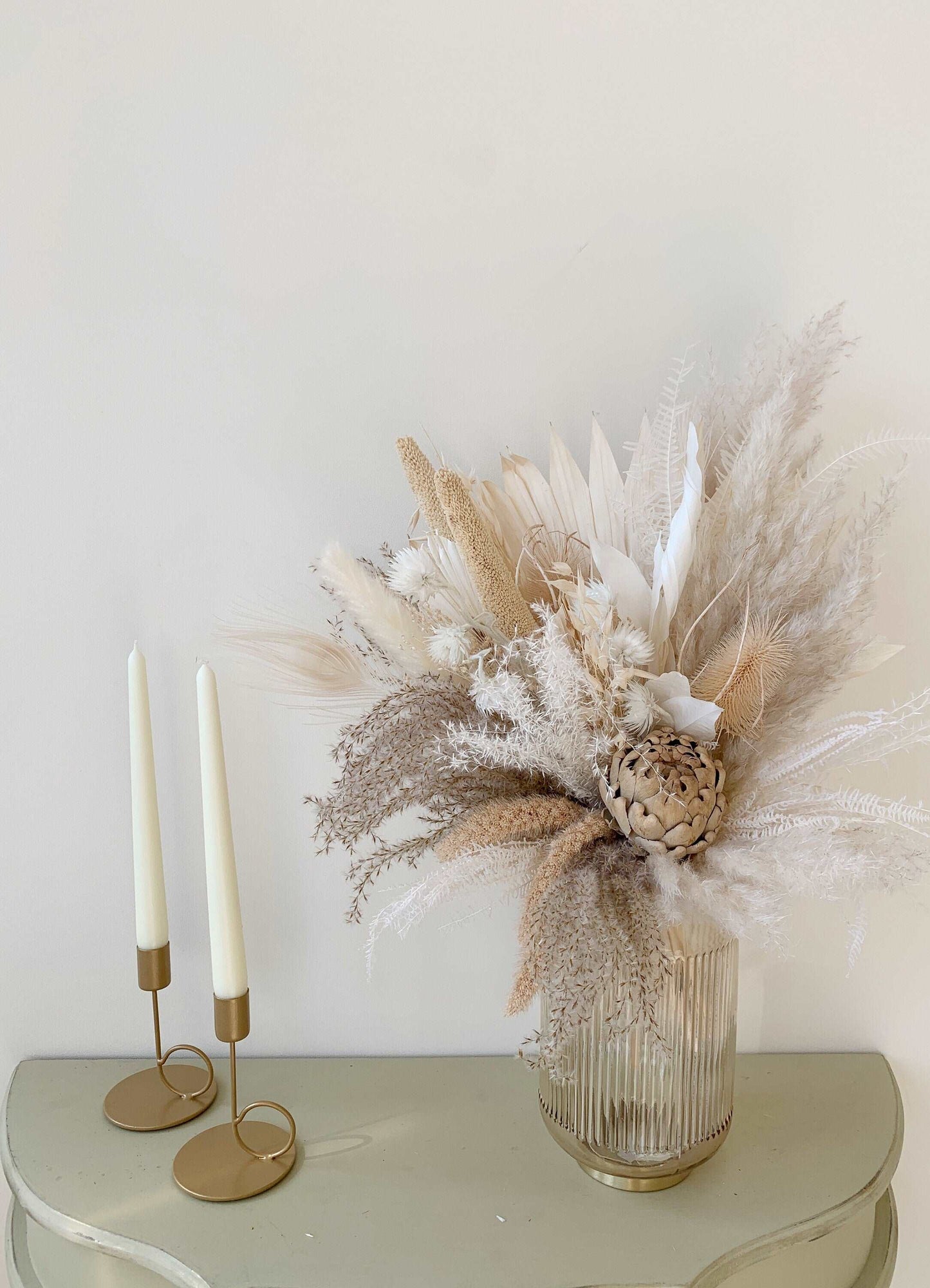 Dried Bouquet, White dried Bouquet,Boho Interior Bouquet, Boho Home Decor, Dried flower arrangement , Forever flowers