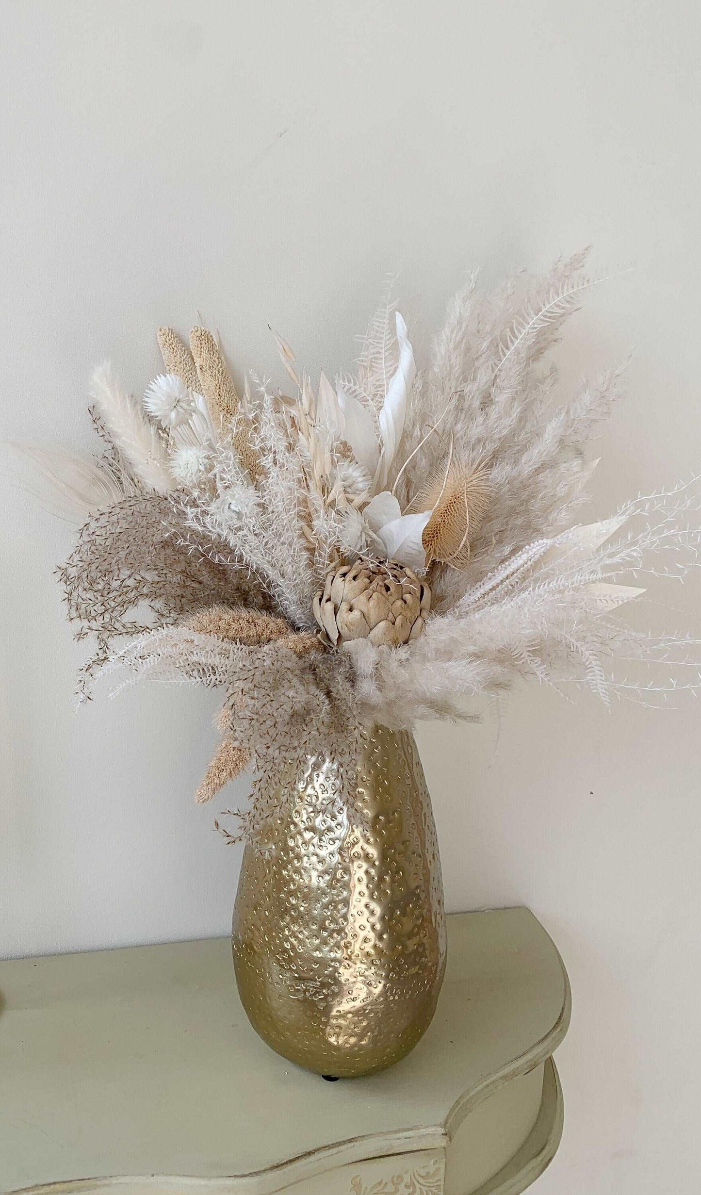 Dried Bouquet, White dried Bouquet,Boho Interior Bouquet, Boho Home Decor, Dried flower arrangement , Forever flowers