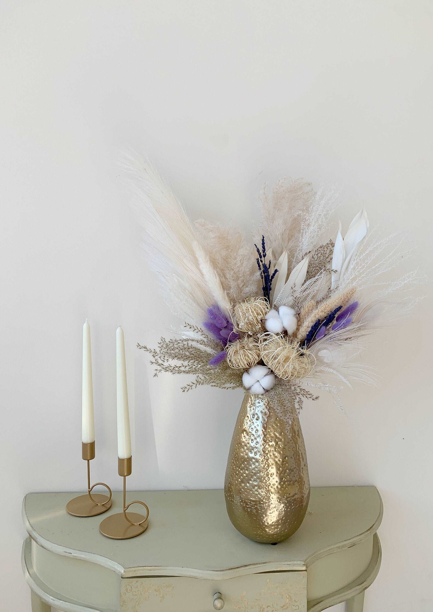 Dried Bouquet, Lavender and White dried Bouquet,Boho Interior Bouquet, Boho Home Decor, Dried flower arrangement , Forever flowers