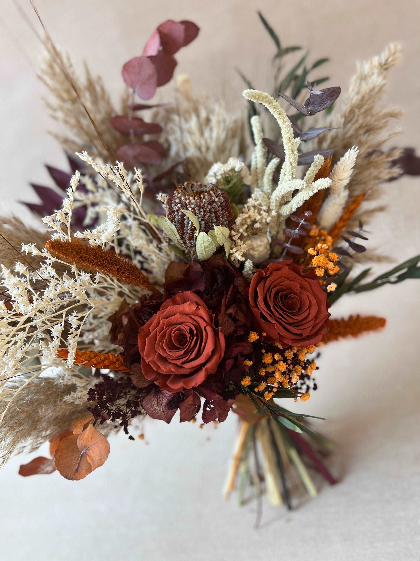 Boho bridal bouquet| Boho wedding bouquet| Wedding flowers| Terracotta wedding decor| Fall Flowers| Burgundy Bridal| Bridesmaid bouquet