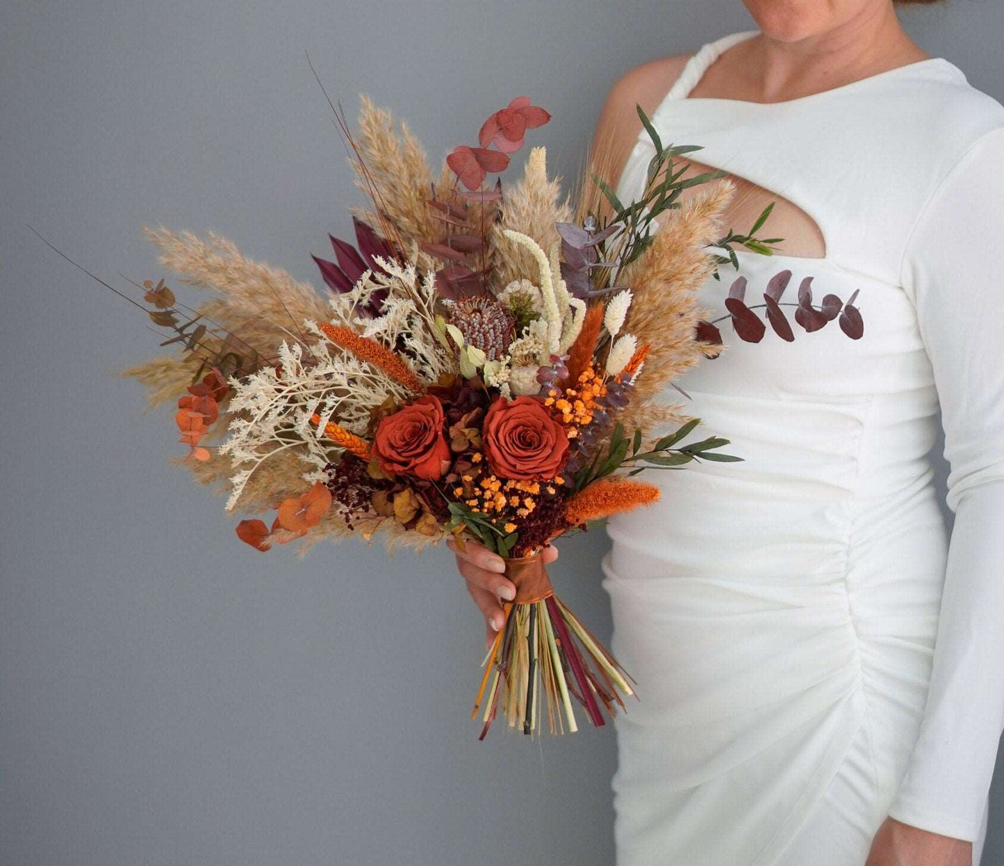 Boho bridal bouquet| Boho wedding bouquet| Wedding flowers| Terracotta wedding decor| Fall Flowers| Burgundy Bridal| Bridesmaid bouquet