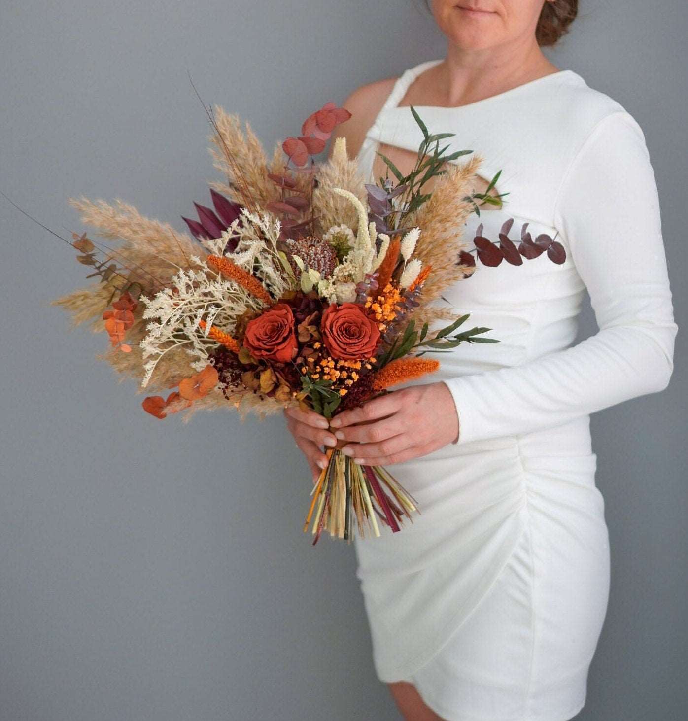 Boho bridal bouquet| Boho wedding bouquet| Wedding flowers| Terracotta wedding decor| Fall Flowers| Burgundy Bridal| Bridesmaid bouquet
