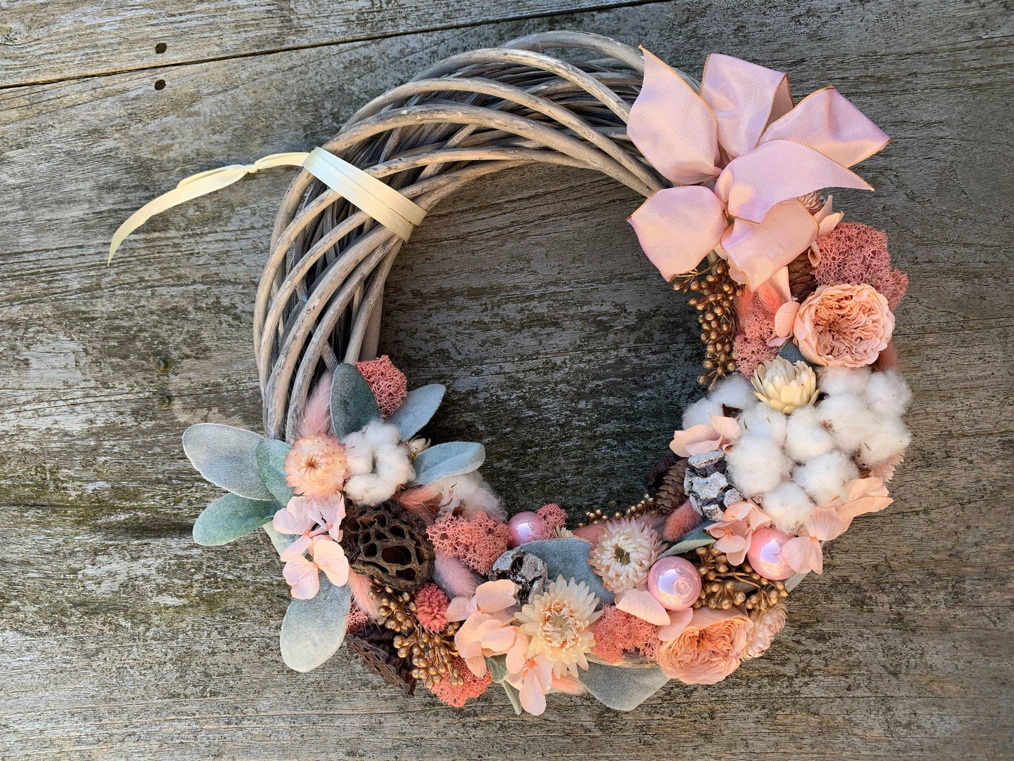Blush Xmas Wreath, Christmas wreath, Winter wall decor, Christmas decor, Rustic Christmas Wreath, Winter wreath, Xmas decor