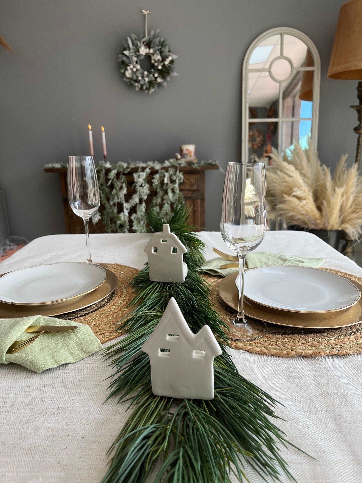 Christmas Garland, Artificial Pine Garland, Evergreen Garland 6ft, Christmas Garland, Christmas Decor, Christmas table decor.
