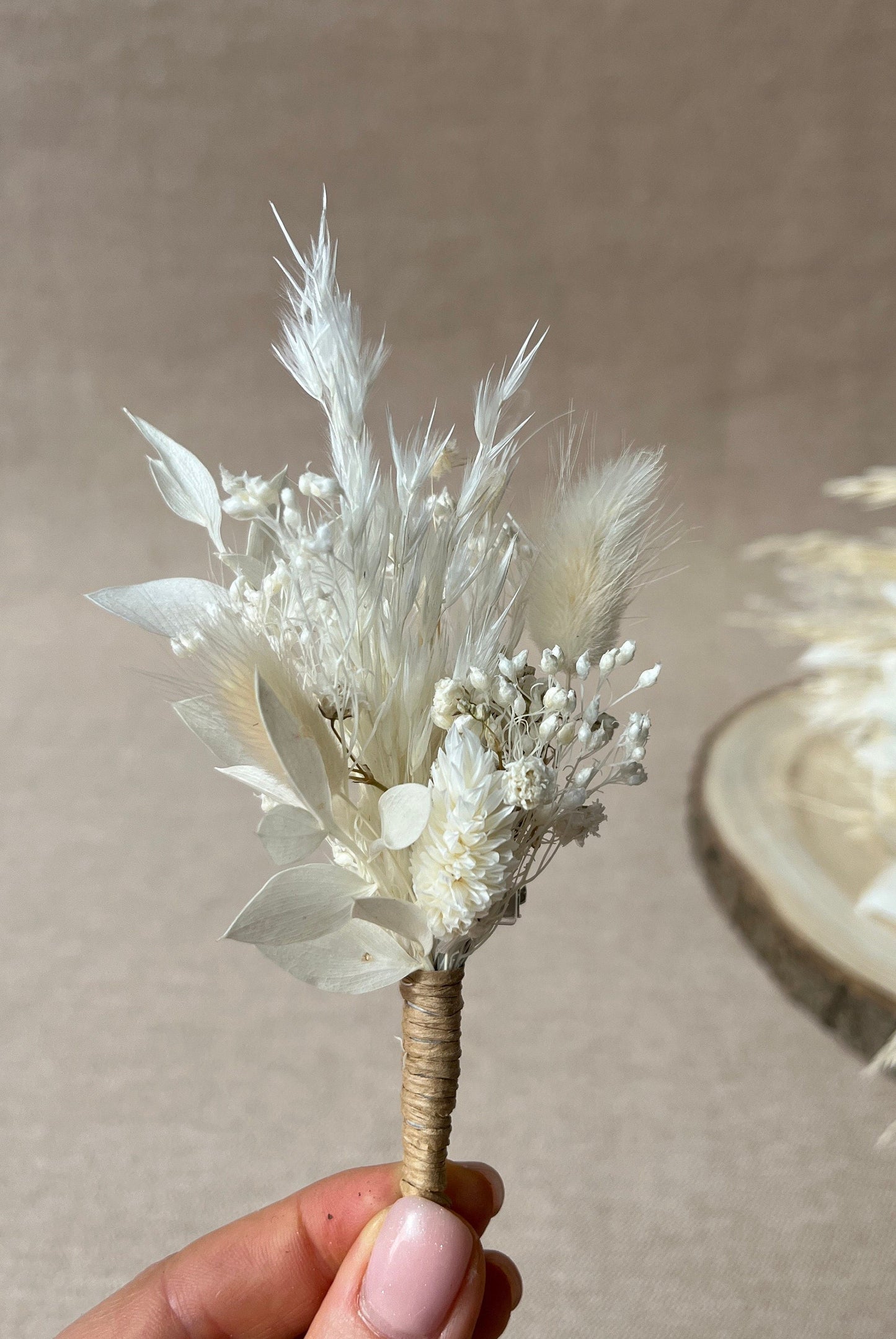 White Wedding Bouquet White Flowers Bouquet Boho Bouquet White Wedding Flowers White Dried Flower Bouquet for Bridesmaids White Bouquet Boho