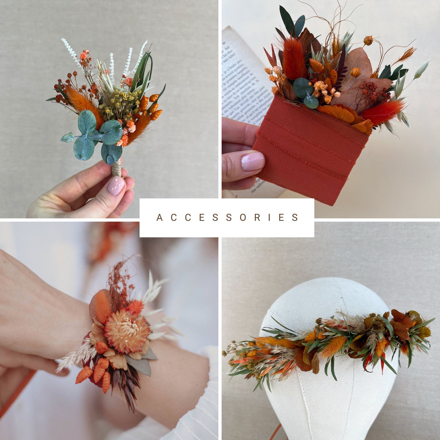 Bouquet Boho Bridal Burnt Orange Bouquet Dried Flowers Bouquet Rustic Wedding Flowers Fall Themed Bouquet Terracotta Wedding Flowers Fall