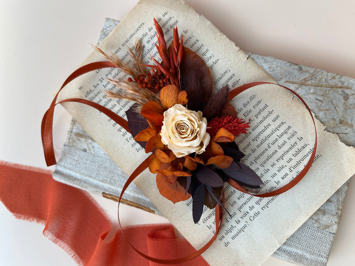 Burgundy Rust Bridal Bouquet Fall Wedding Themed Flowers for Wedding Rust Bouquet Terracotta Wedding Bouquet Dried Flowers Bouquet Boho