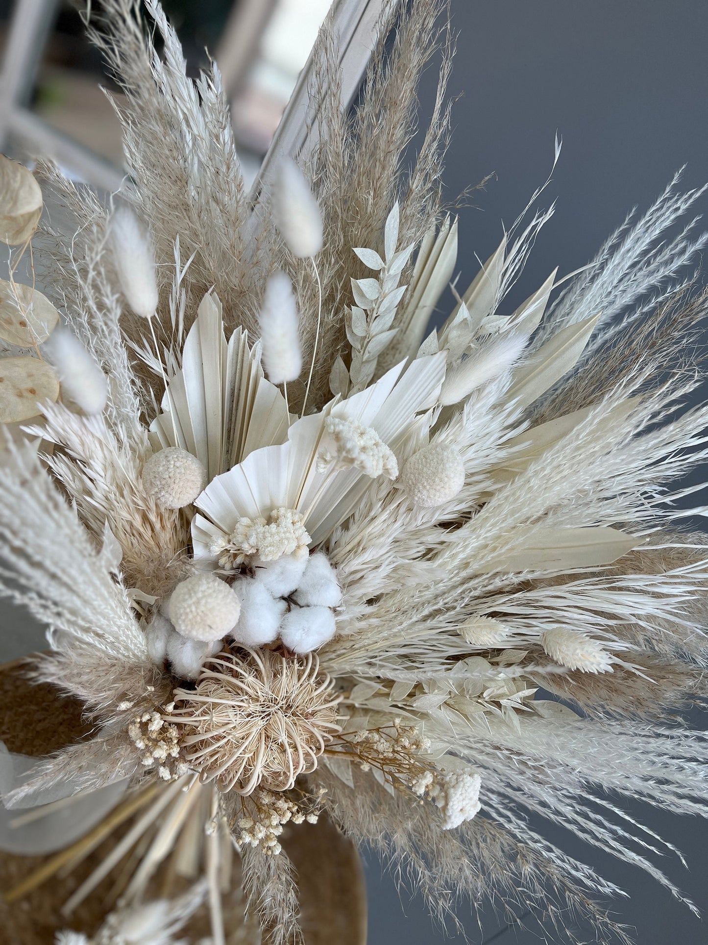 White Wedding Bouquet White Flowers Bouquet Boho Bouquet White Wedding Flowers White Dried Flower Bouquet for Bridesmaids White Bouquet Boho