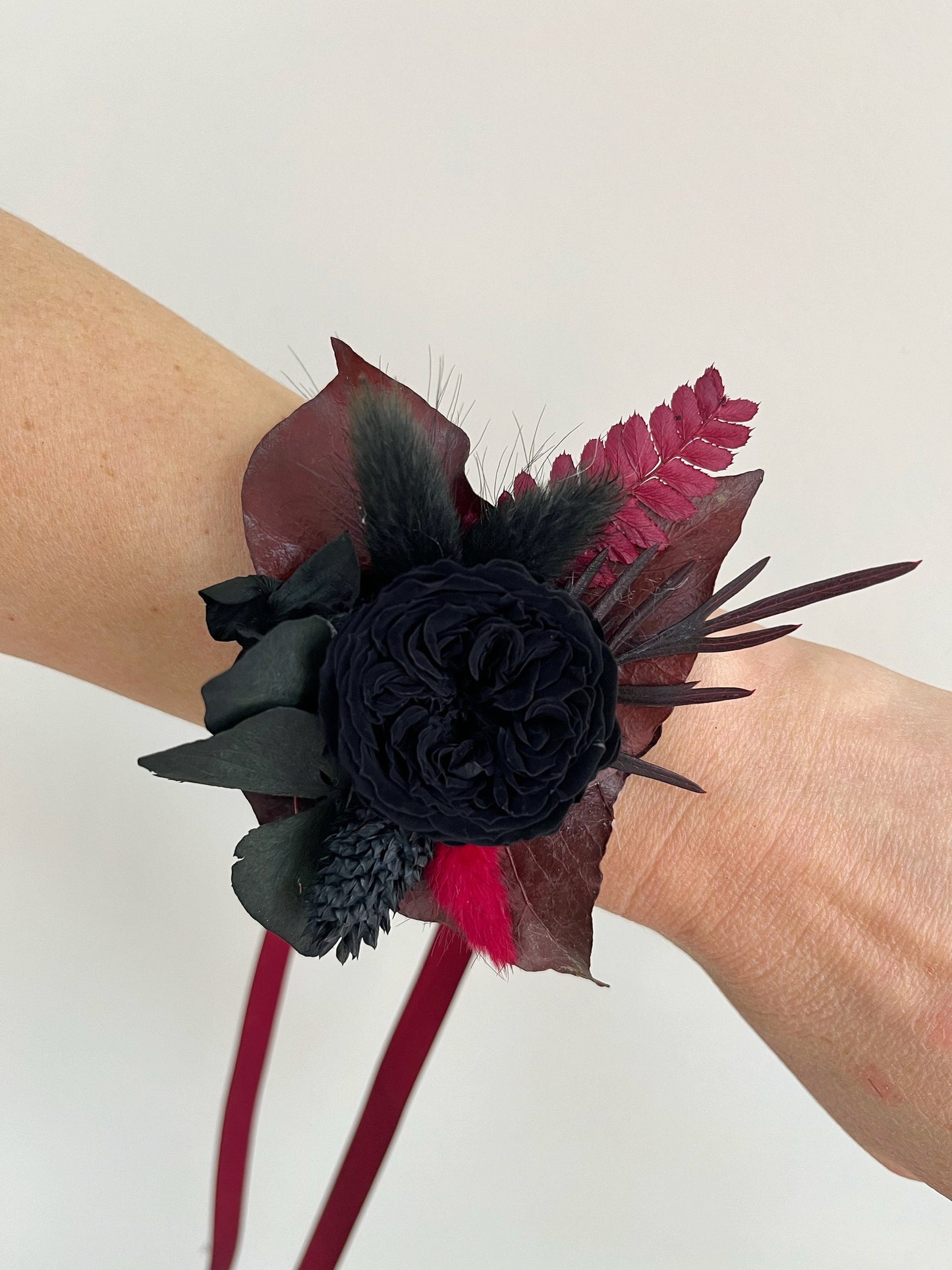 Cascade Wedding Bouquet Boho Black Bridal Bouquet Goth Wedding Cascading Bouquet Burgundy Black Bouquet Gothic Wedding Gothic Bride Flowers