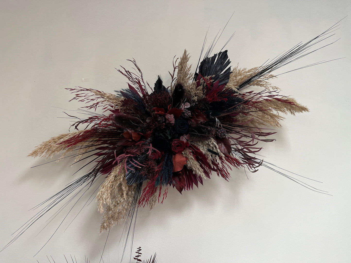 Cascade Wedding Bouquet Boho Black Bridal Bouquet Goth Wedding Cascading Bouquet Burgundy Black Bouquet Gothic Wedding Gothic Bride Flowers