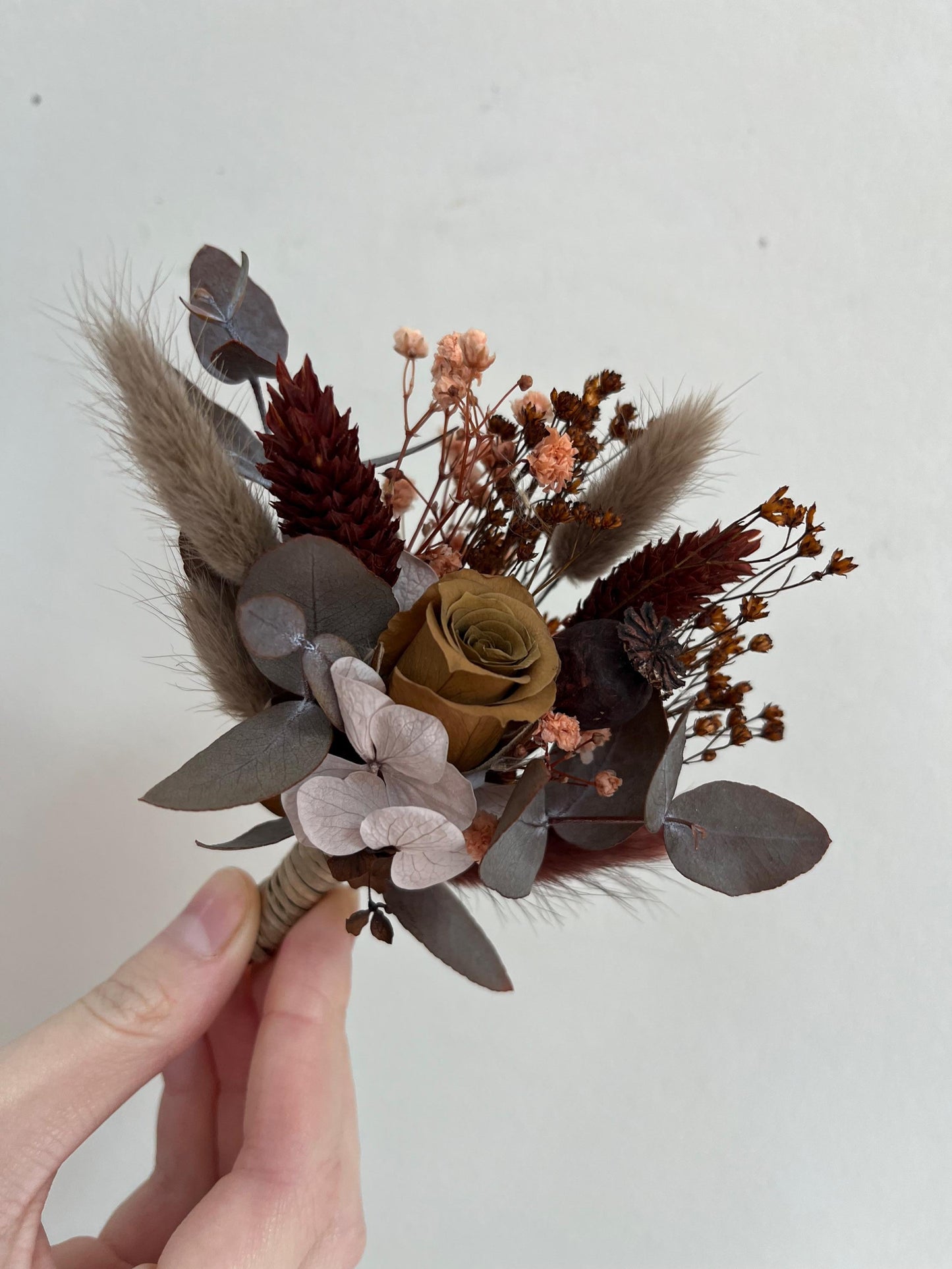 Cascade Wedding Bouquet Boho Mocco Bridal Bouquet Dried Flowers Cascading Bouquet for Bride Boho Bouquet Gothic Wedding Brown Flowers Boho
