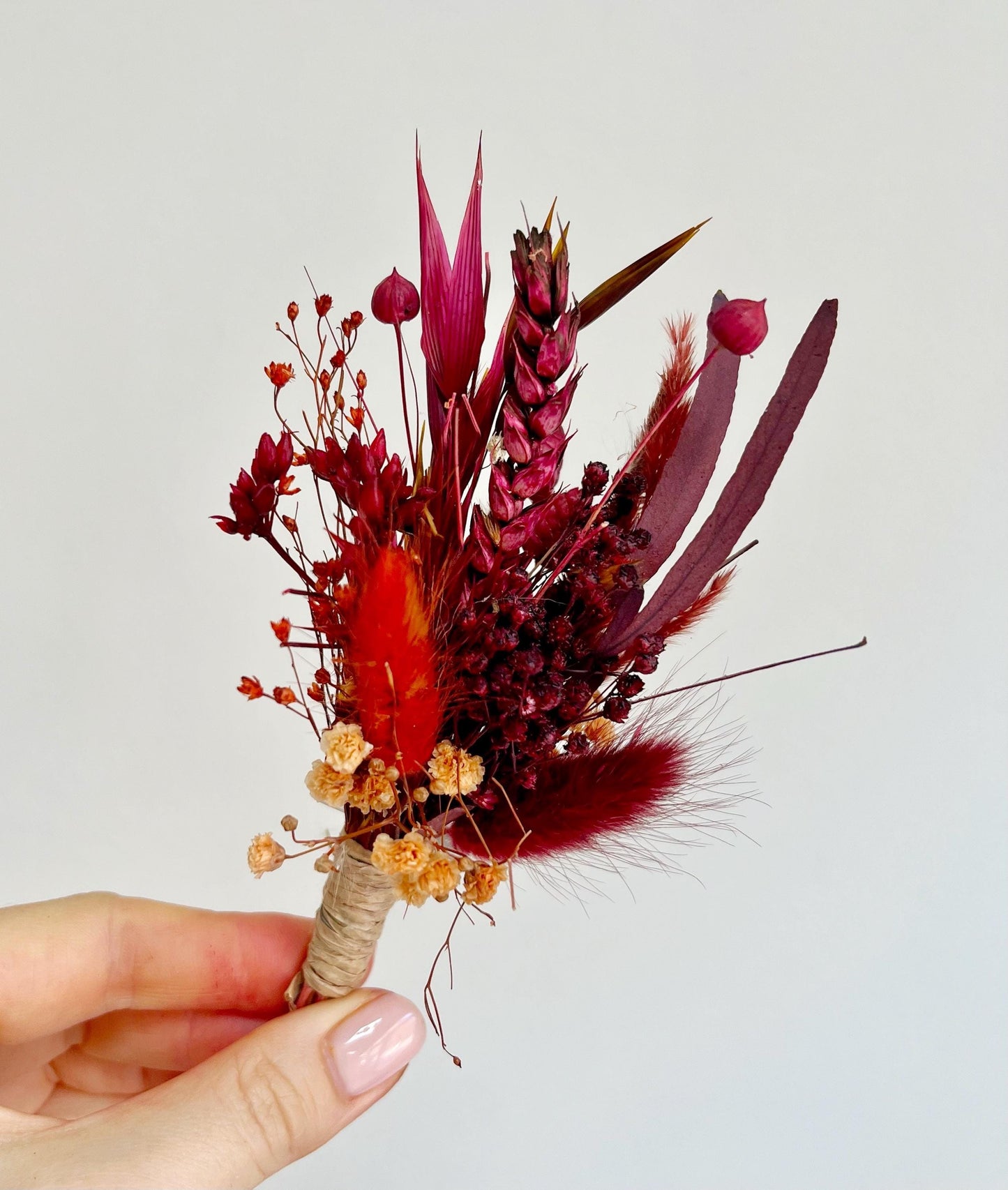 Burgundy Rust Bridal Bouquet Fall Wedding Themed Flowers for Wedding Rust Bouquet Terracotta Wedding Bouquet Dried Flowers Bouquet Boho