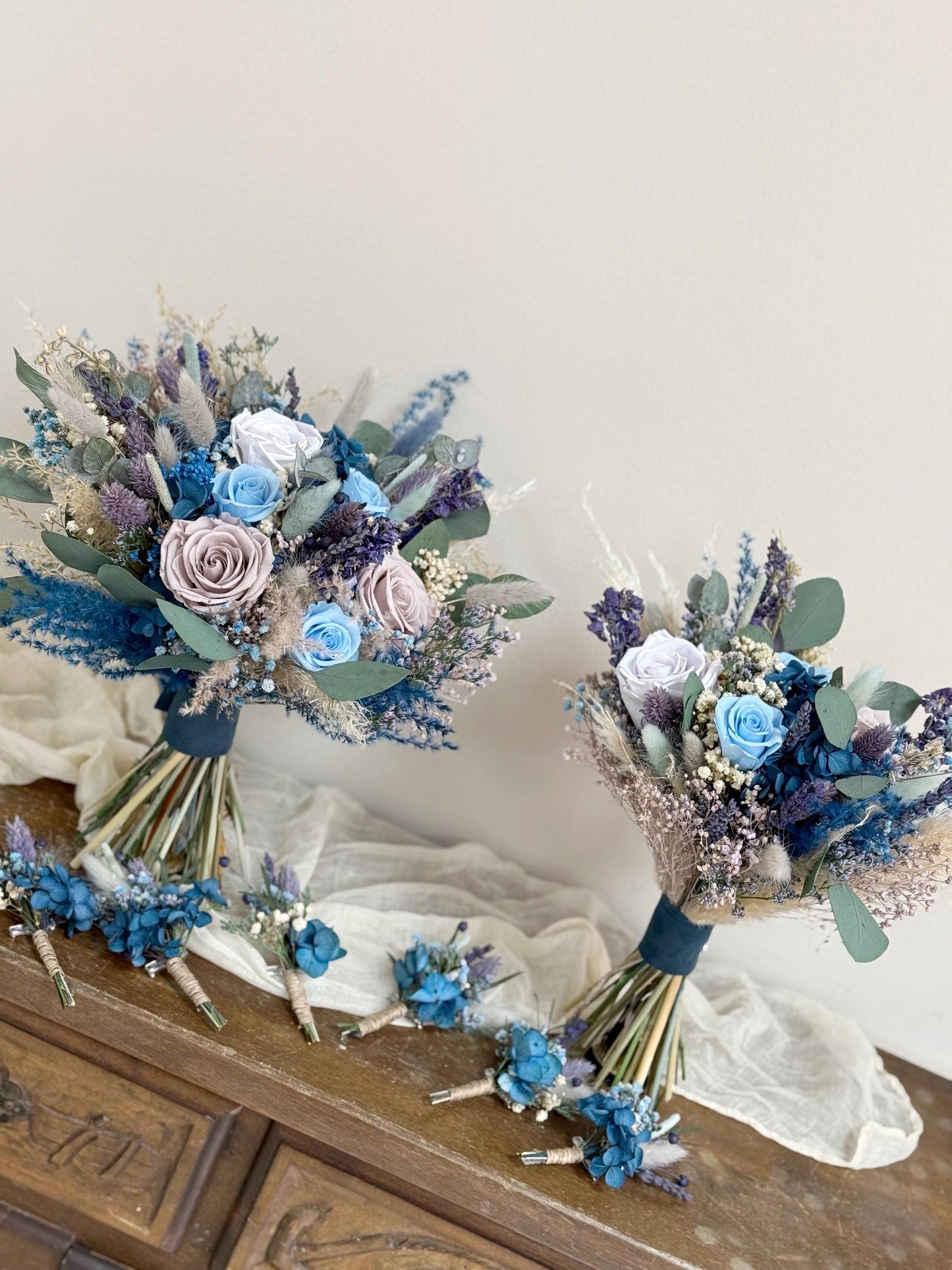 Wedding Bouquet Navy Blue Bridal Bouquet Blue Wedding Bouquet Navy Blue Dried Flower Bouquet Dusty Blue Dried Flower Wedding Bouquet Boho