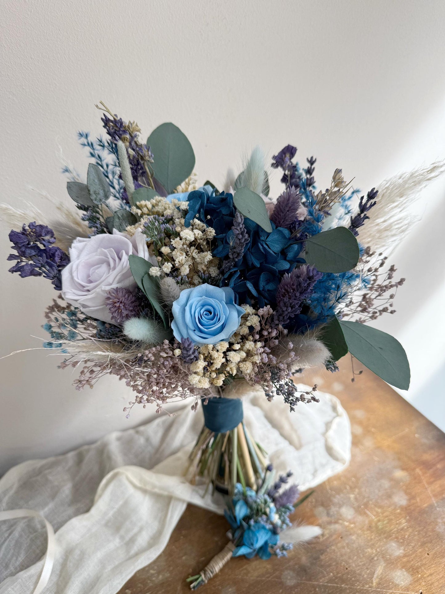 Wedding Bouquet Navy Blue Bridal Bouquet Blue Wedding Bouquet Navy Blue Dried Flower Bouquet Dusty Blue Dried Flower Wedding Bouquet Boho