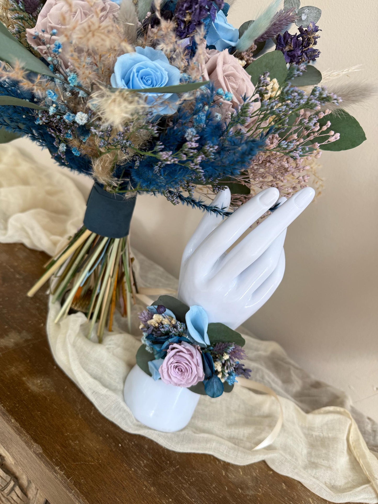 Wedding Bouquet Navy Blue Bridal Bouquet Blue Wedding Bouquet Navy Blue Dried Flower Bouquet Dusty Blue Dried Flower Wedding Bouquet Boho
