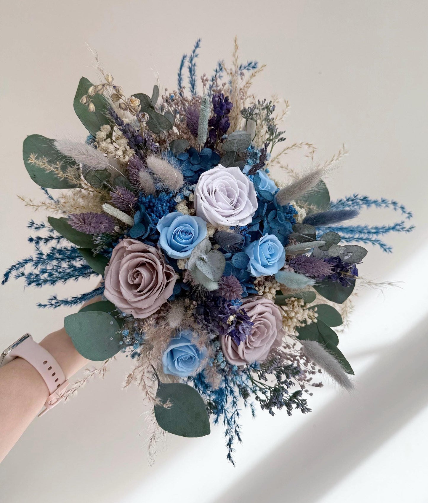 Wedding Bouquet Navy Blue Bridal Bouquet Blue Wedding Bouquet Navy Blue Dried Flower Bouquet Dusty Blue Dried Flower Wedding Bouquet Boho