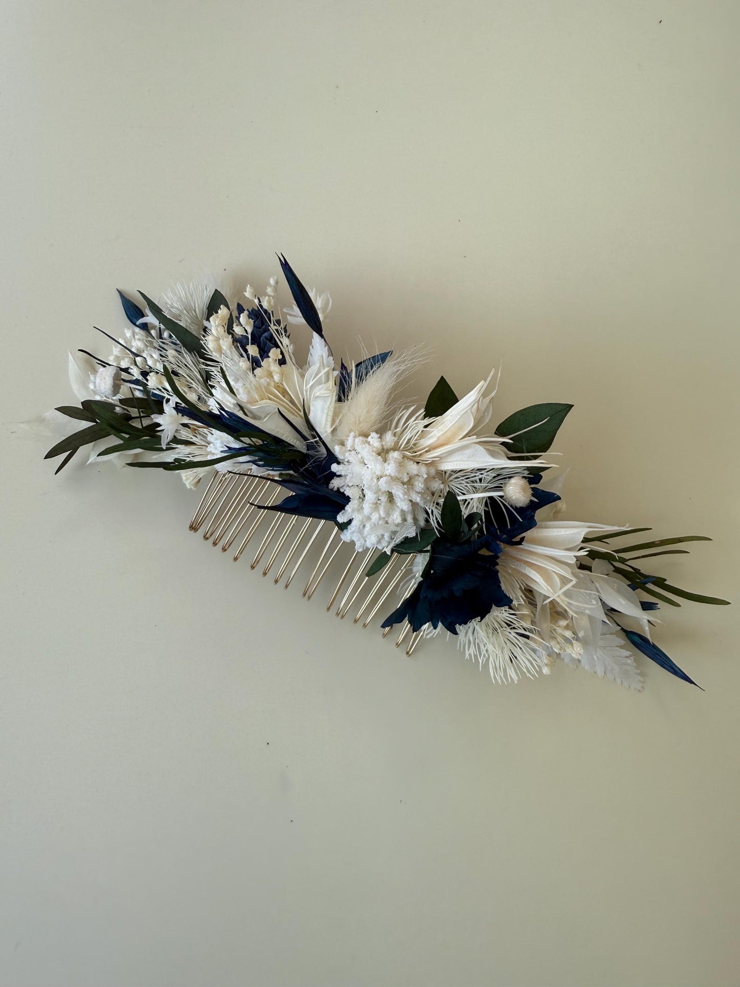 Navy Blue Bridal Bouquet, Dusty Blue Dried Flower Wedding Bouquet, Rustic Boho Bouquet, Blue Bridesmaid Bouquet, Dark Blue Wedding Flowers