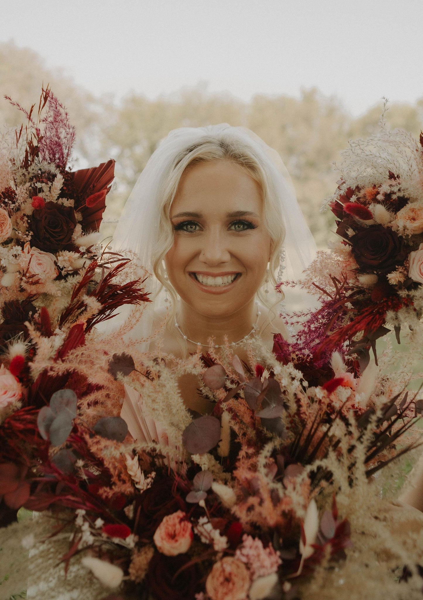 Burgundy & Blush Pink Wedding Flowers