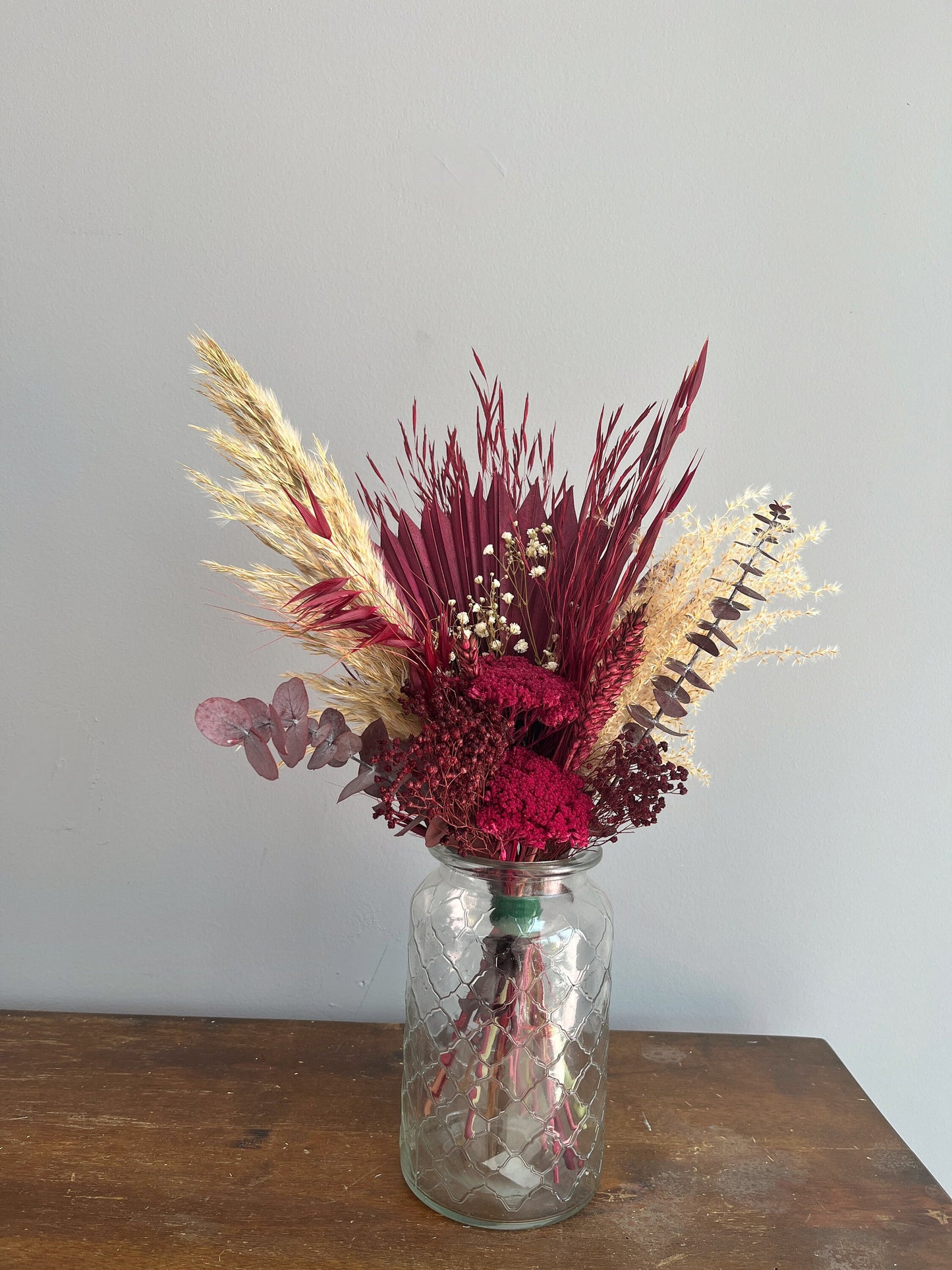 Burgundy Dried Bouquet, Rustic dried Bouquet, Boho Interior Bouquet, Boho Home Decor, Vase arrangement , Forever flowers, Bridesmaid Bouquet