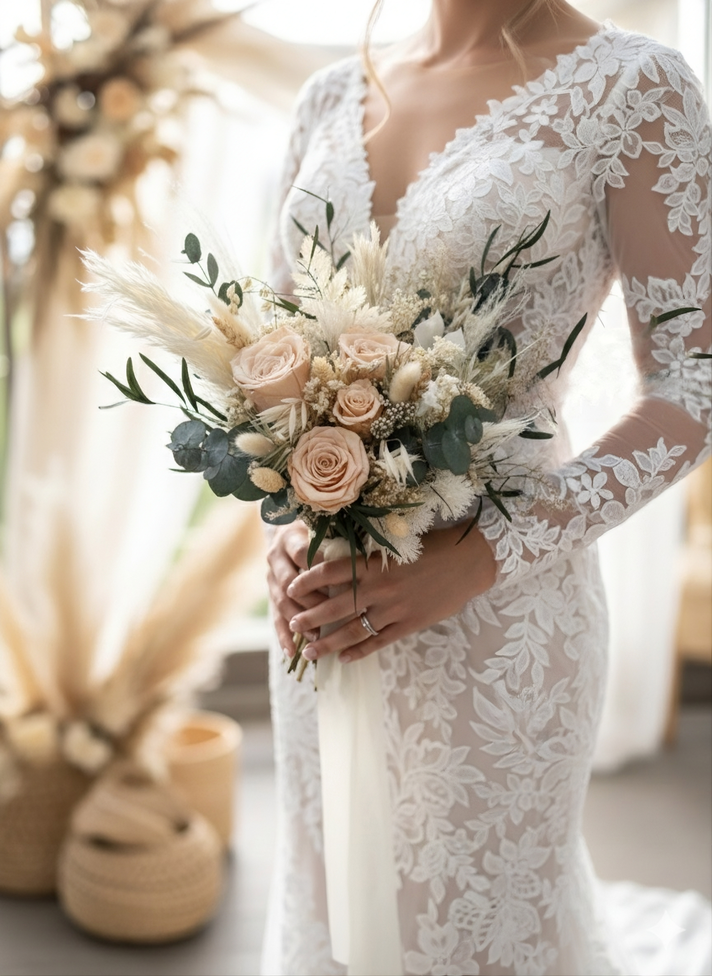 Dusty Peach Wedding Flowers