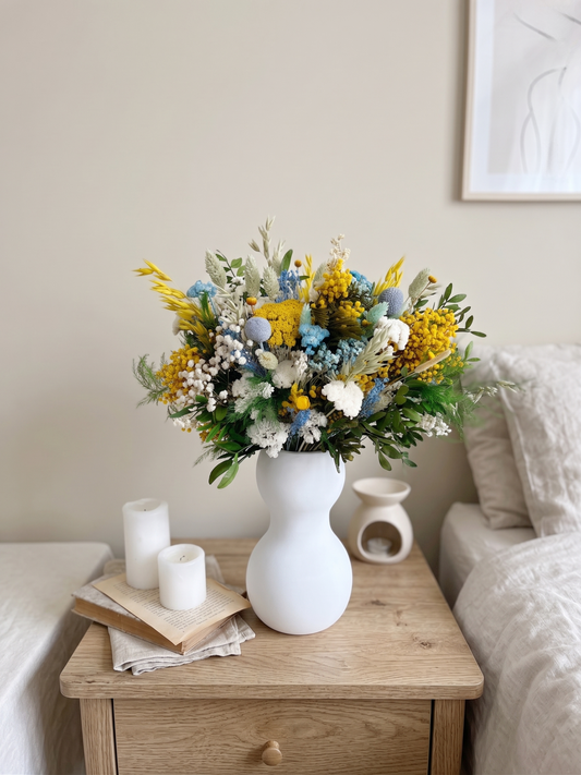 Yellow & Blue Rustic Bouquet