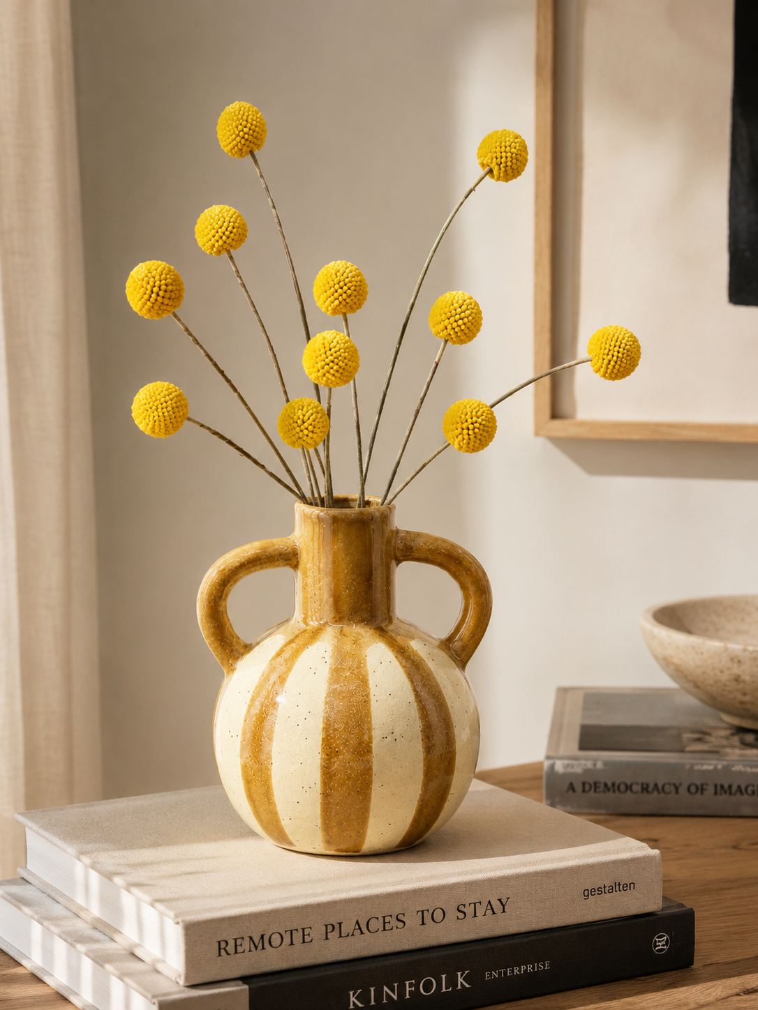 Drumstick Flowers in a Vase