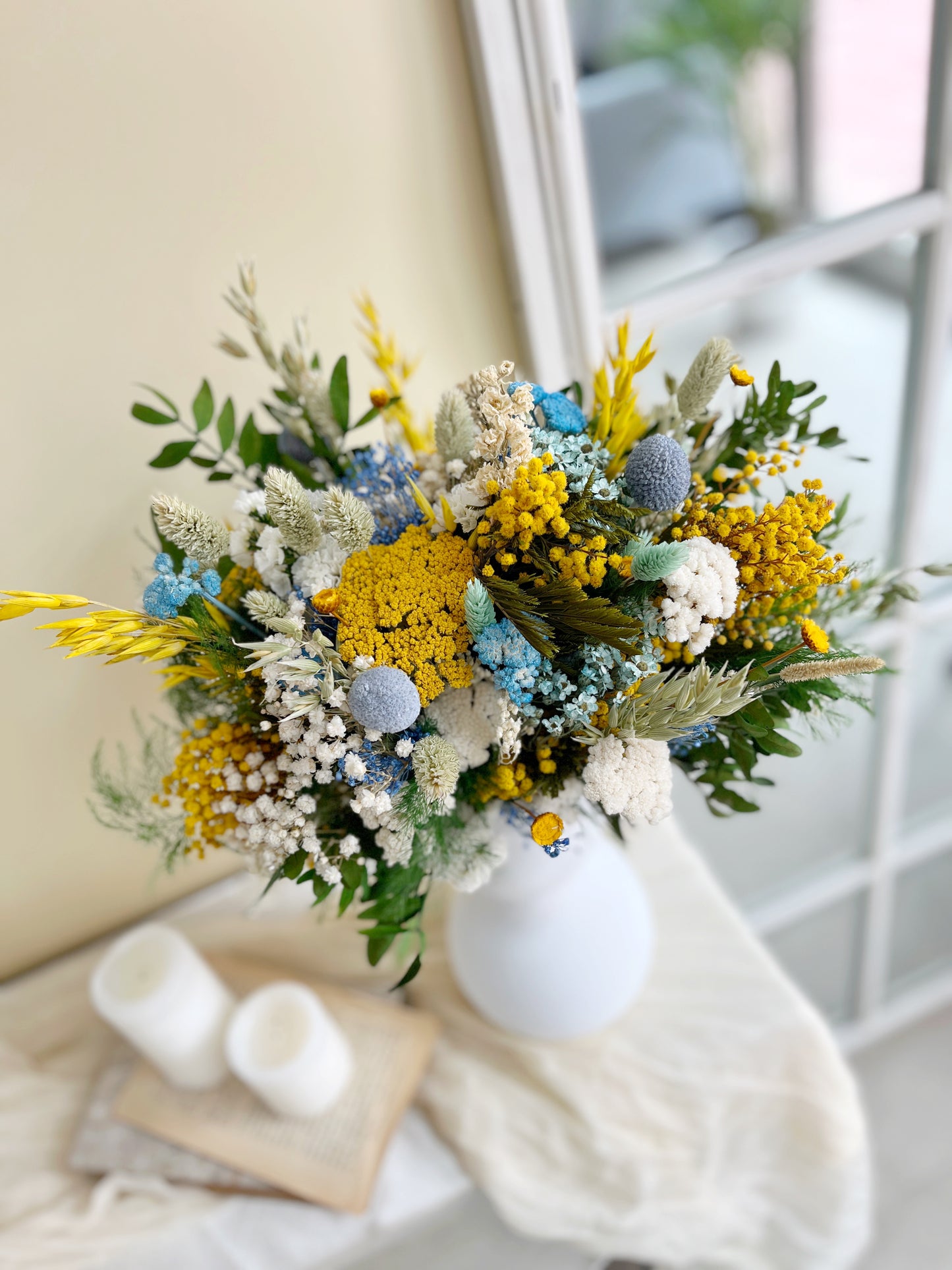 Yellow & Blue Rustic Bouquet