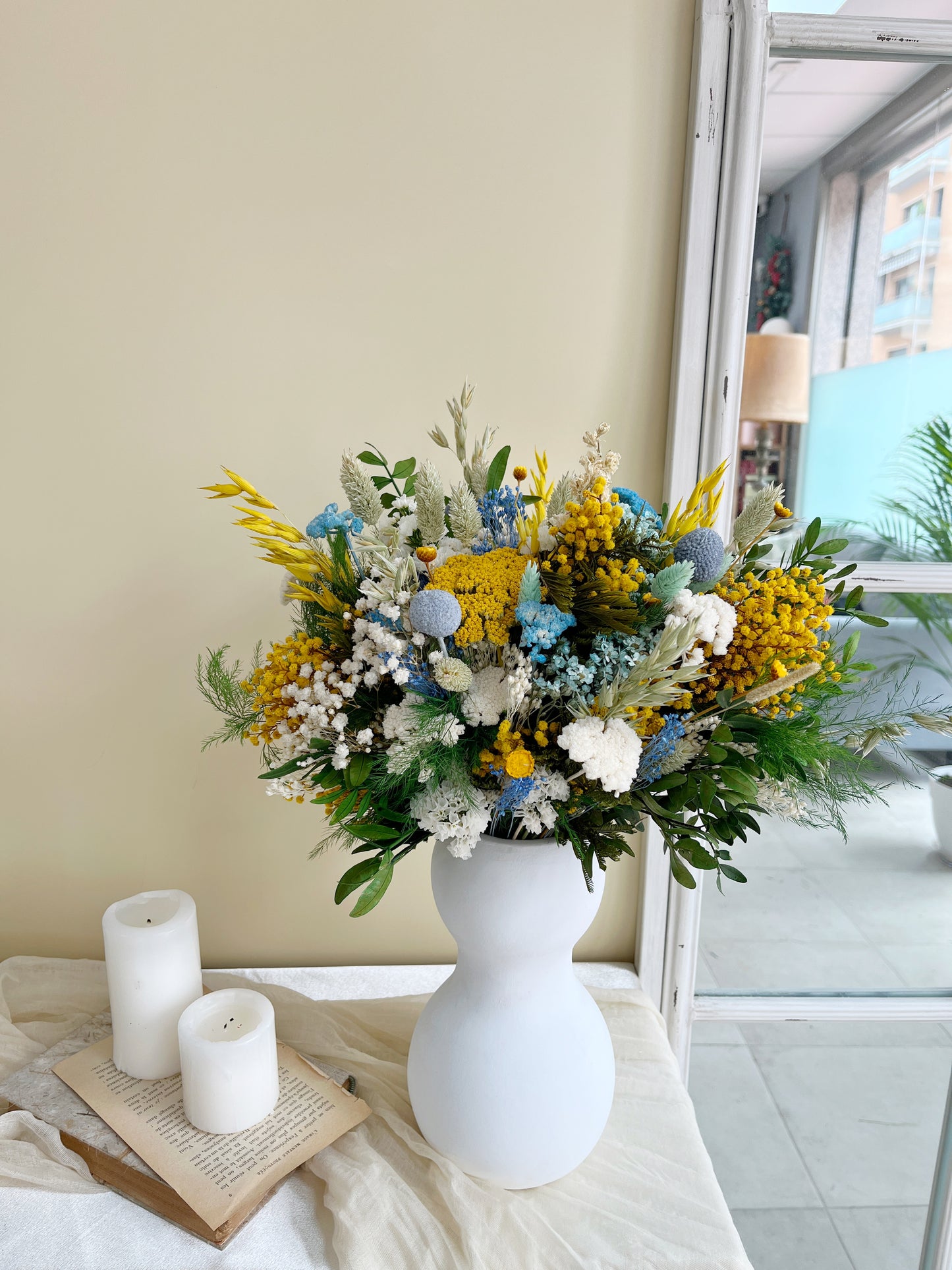 Yellow & Blue Rustic Bouquet