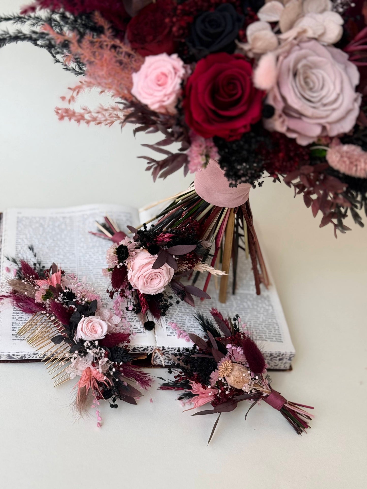 Mauve & Black Wedding Flowers