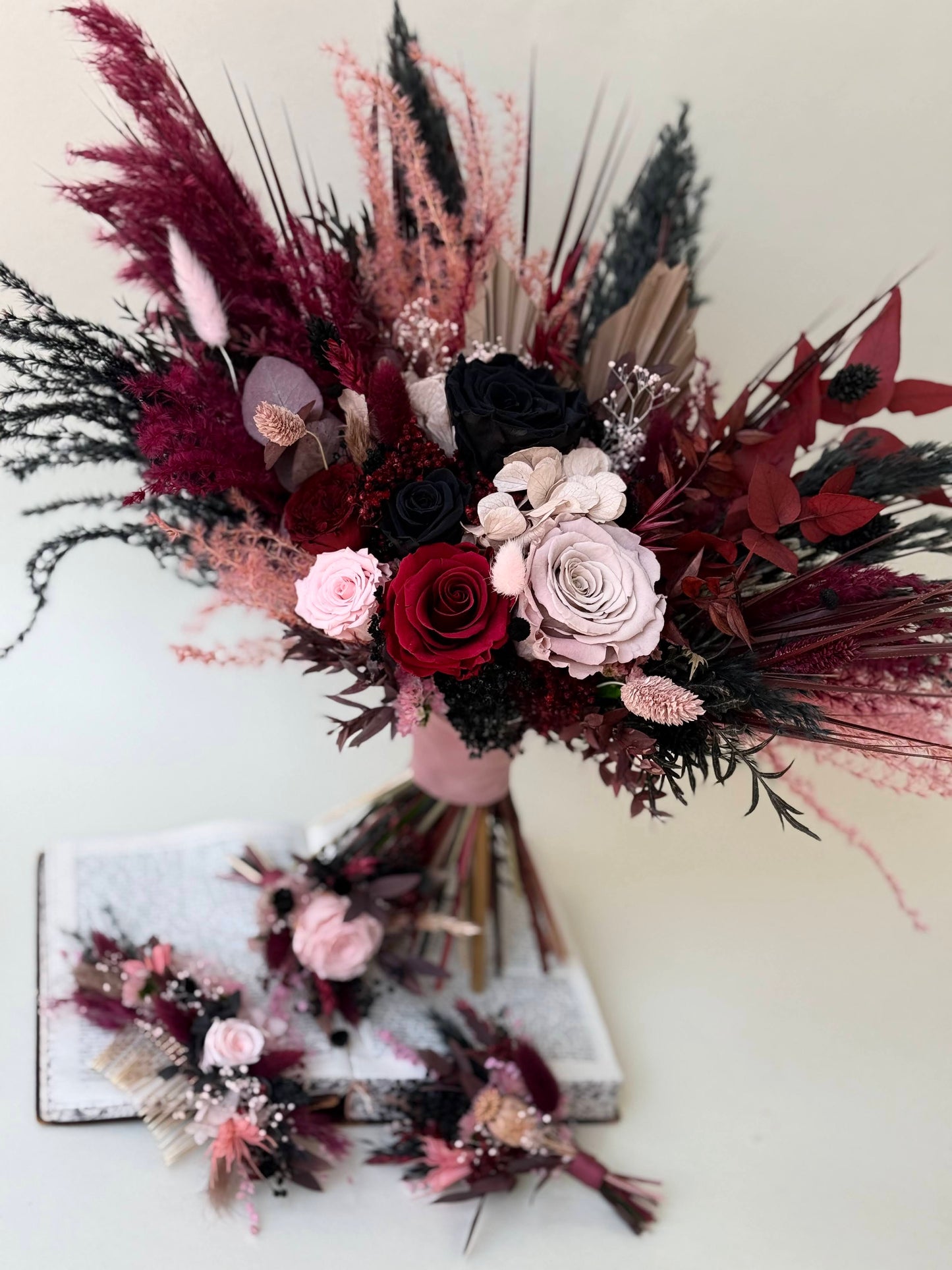 Mauve & Black Wedding Flowers