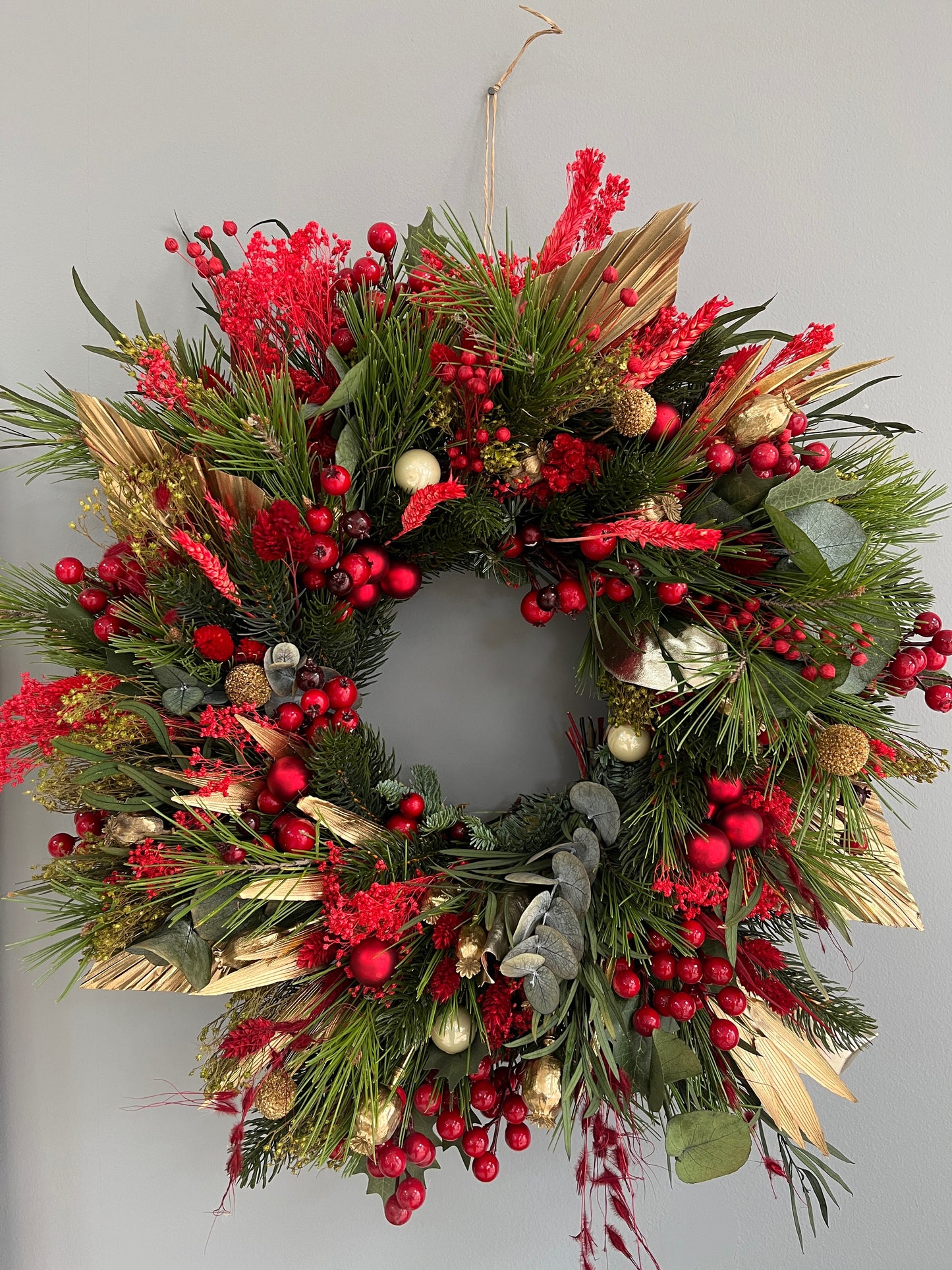 Red & Gold Christmas wreath