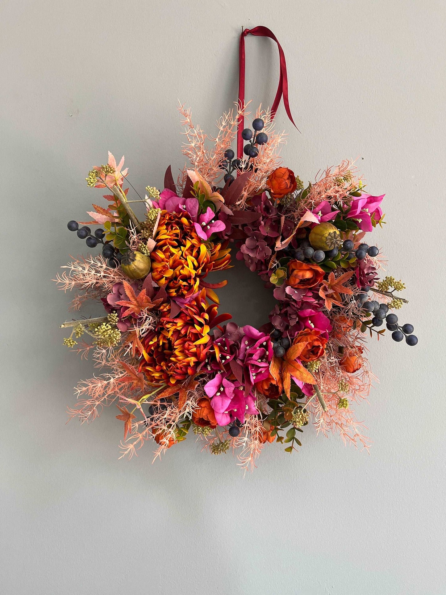 Fall wreath, Autumn Artificial wreath, Rustic decor, Door wreath ,Rustic Wreath, Front door wreath ,Silk flower wreath, Farmhouse wreath