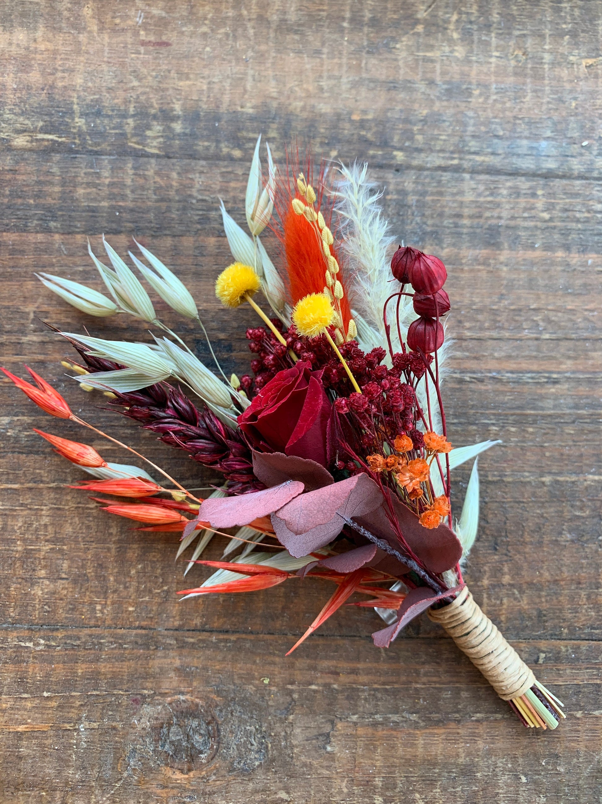 Rust Burgundy Wedding Bouquet Berry Colored Bouquet Boho Wedding Bouquet Dried Flowers Bridal Bouquet Wedding Rustic Bouquet for Bride to be