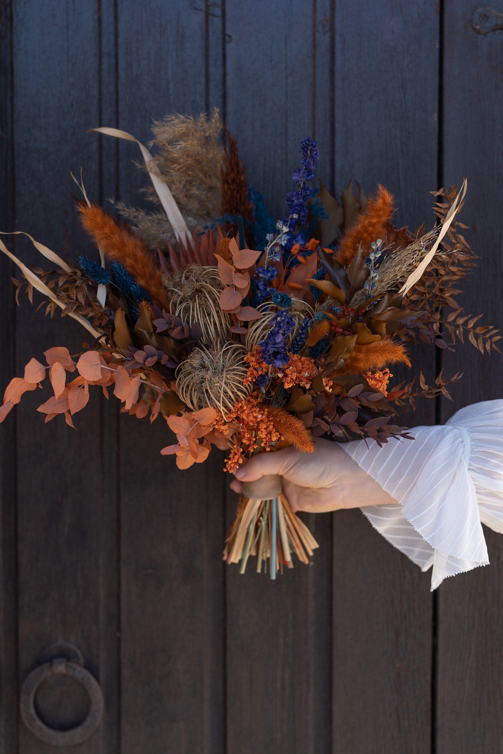 Rust & Navy Blue Bouquet