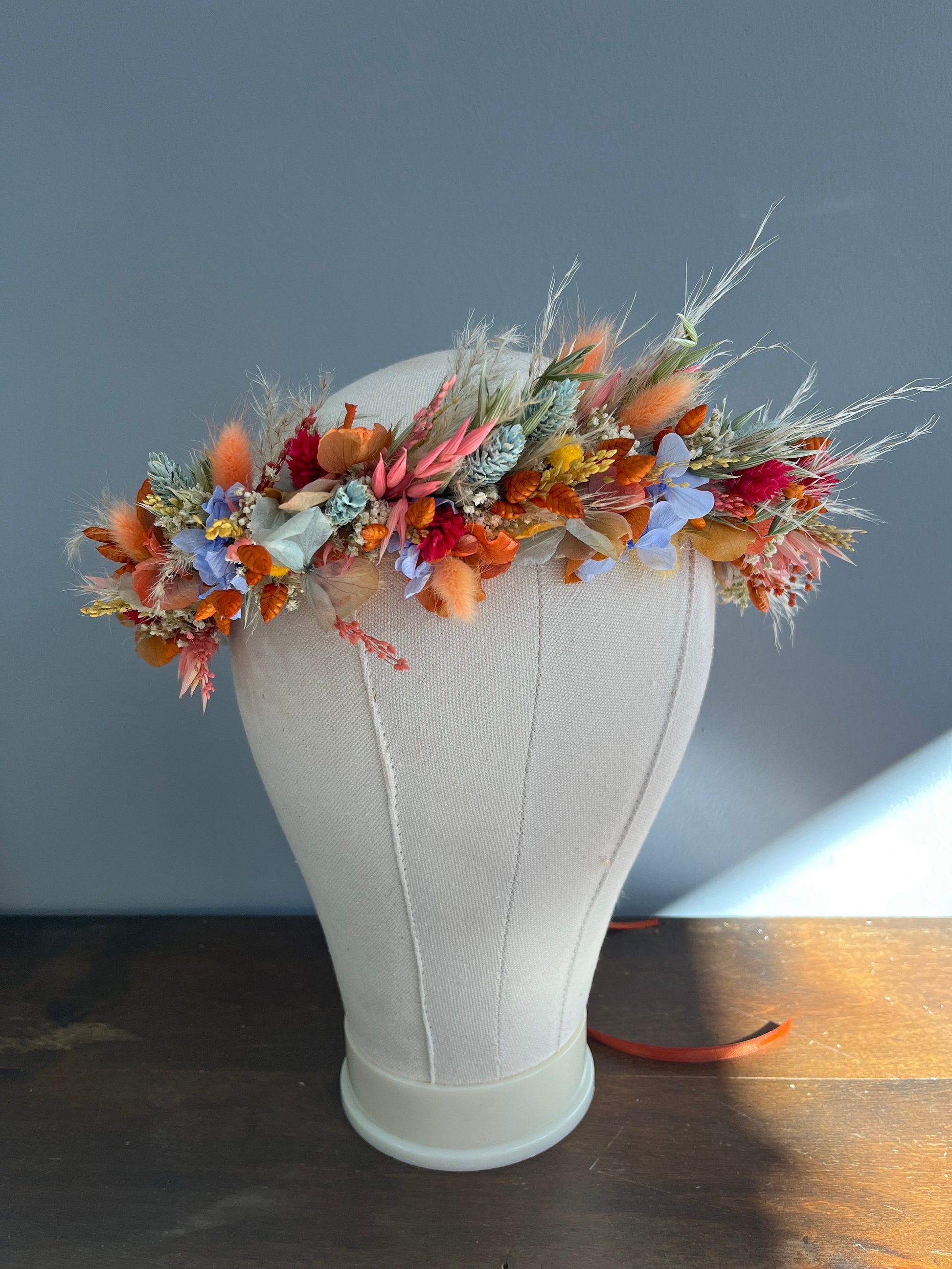 Boho Rustic Rainbow Bouquet, Colorful Bridal Bouquet, Summer Wedding Bouquet, Rust Blue Bouquet, Dried Bridal Bouquet,Spring Wedding Bouquet