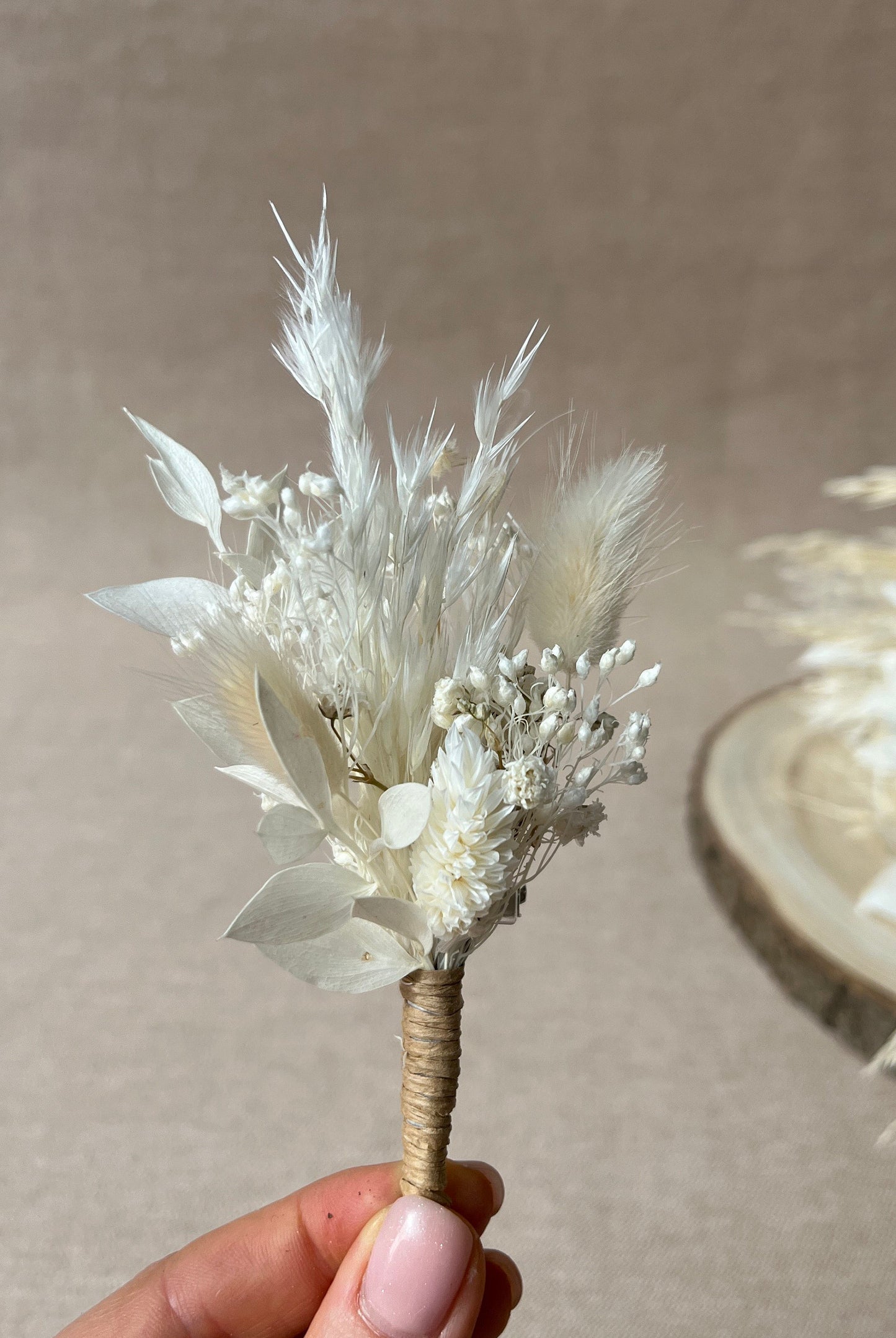 White Cotton Wedding Bouquet
