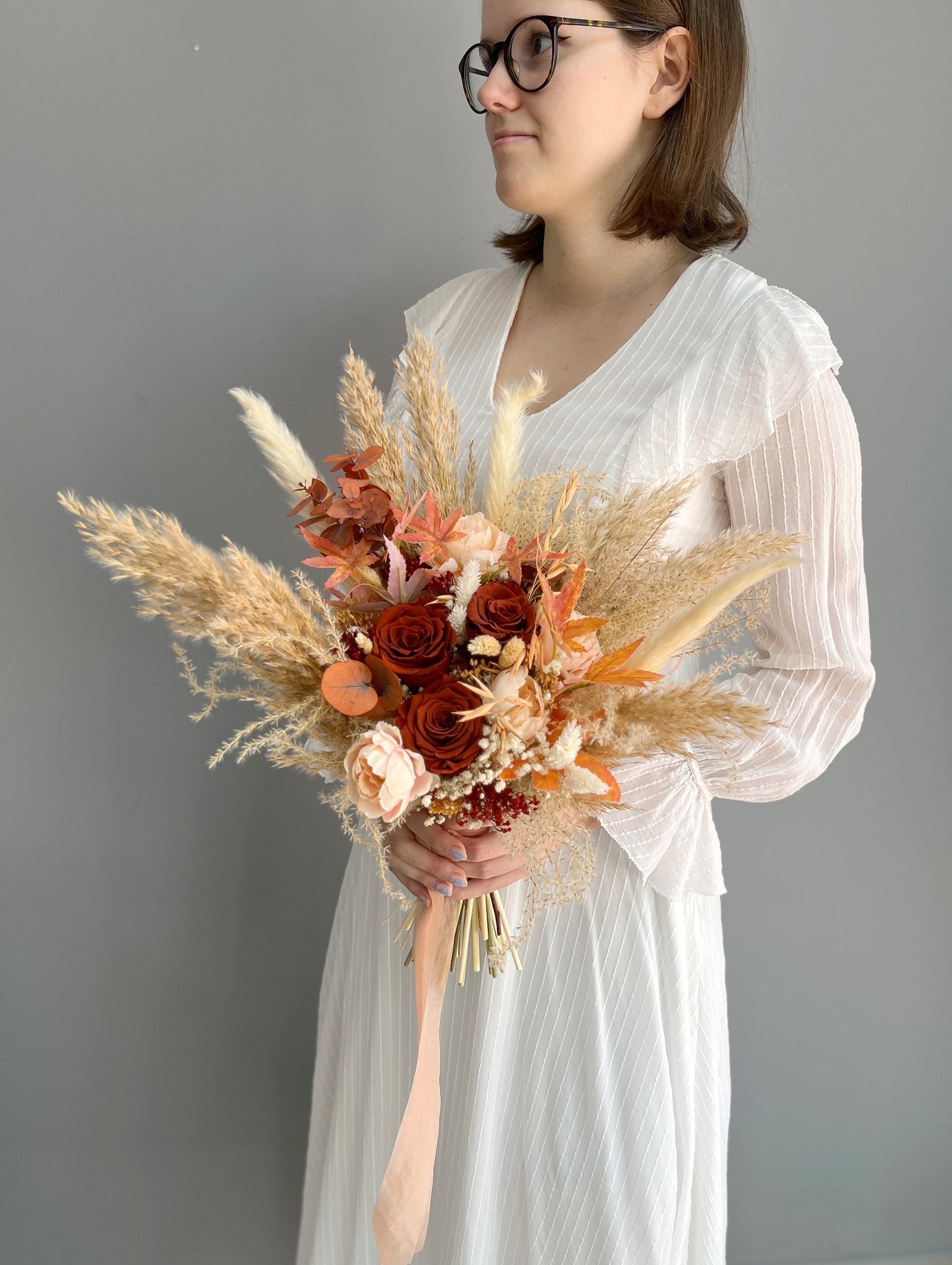 Terracotta & Peach Dried Flowers