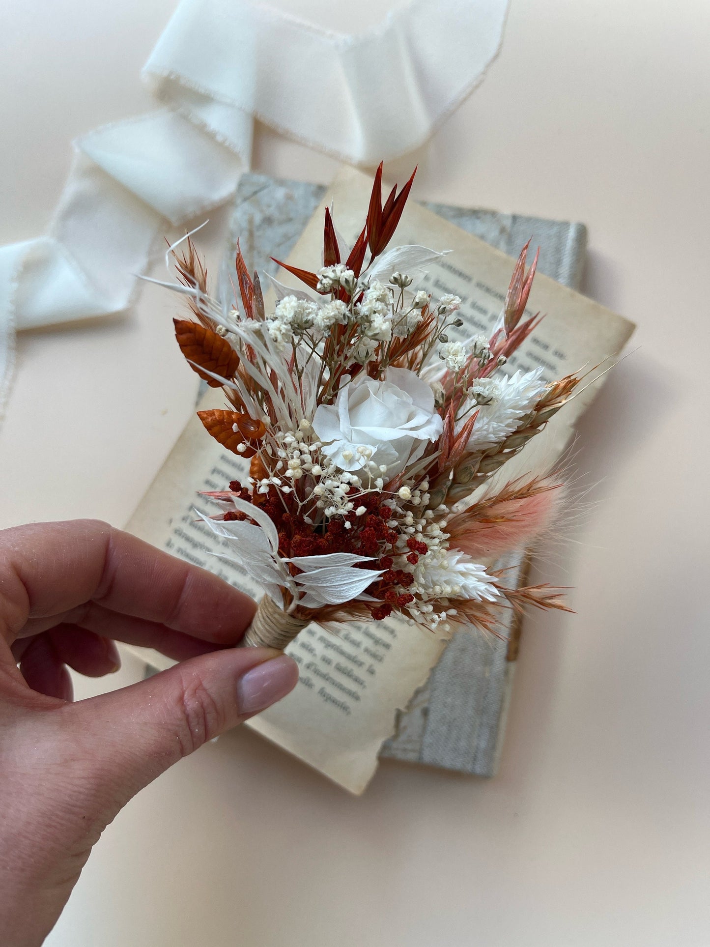 Terracotta & Peach Dried Flowers