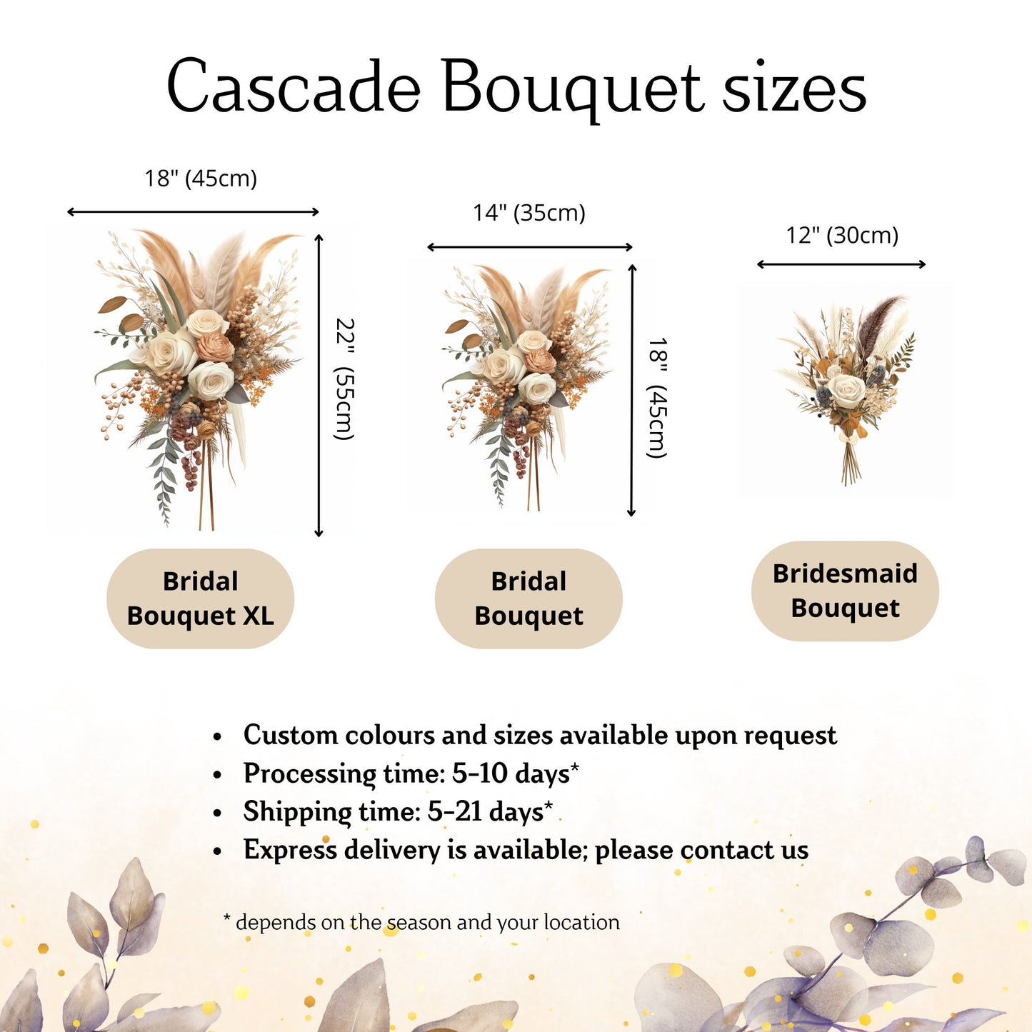 Peach & Blush Cascading Bouquet