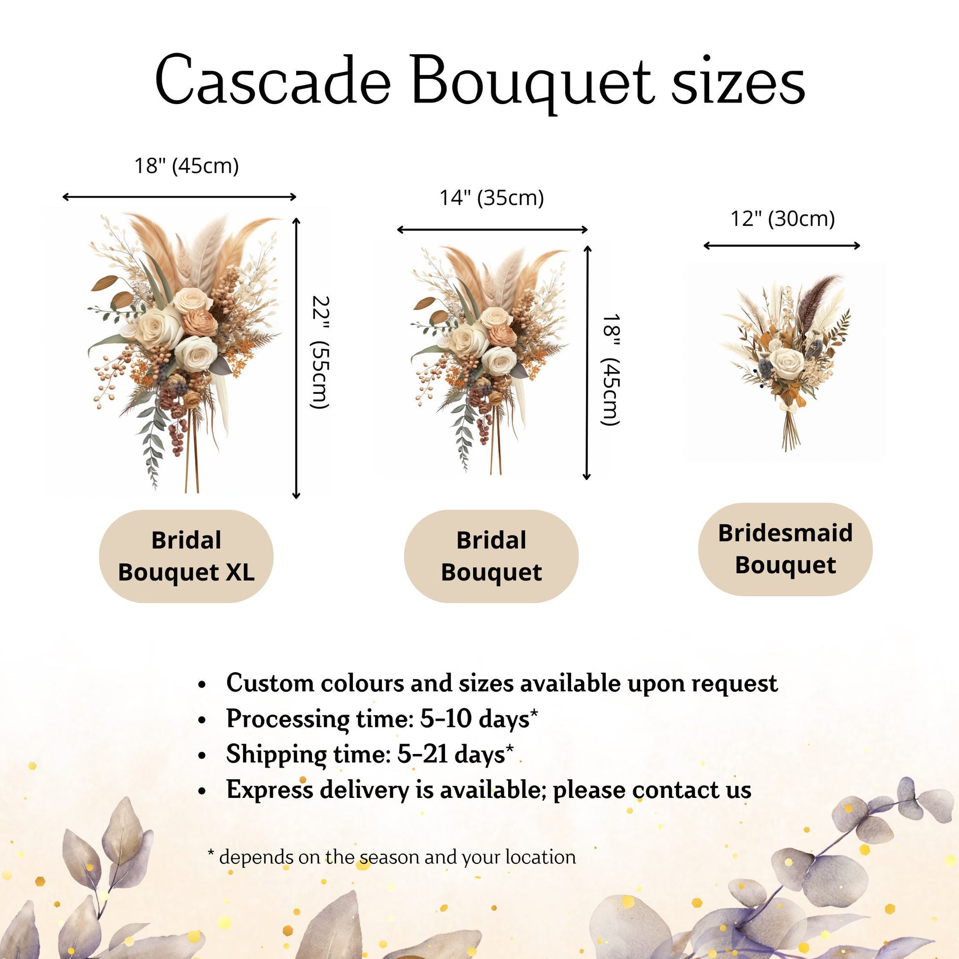 Peach & Blush Cascading Bouquet