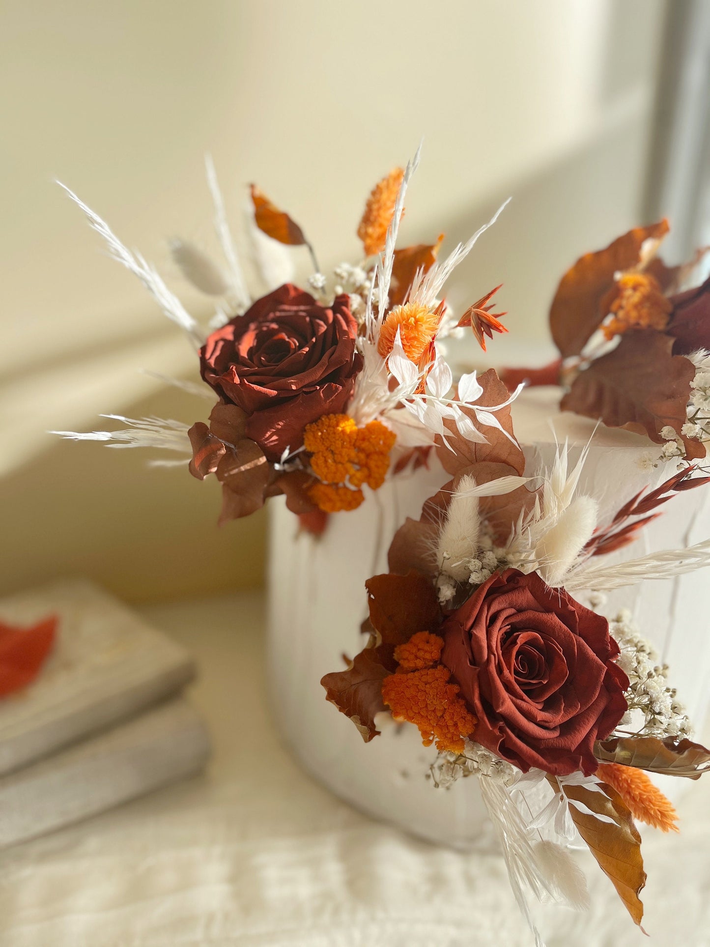 Terracotta and Orange Boho Pampas Dried Flower Bridal Bouquet – Wedding Flowers